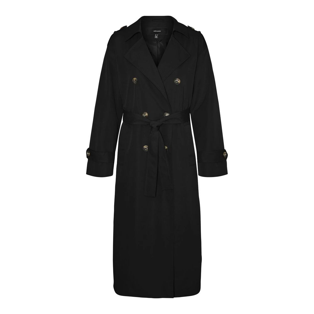 Vero Moda Black Polyester Trench Coat LUNESCAPE