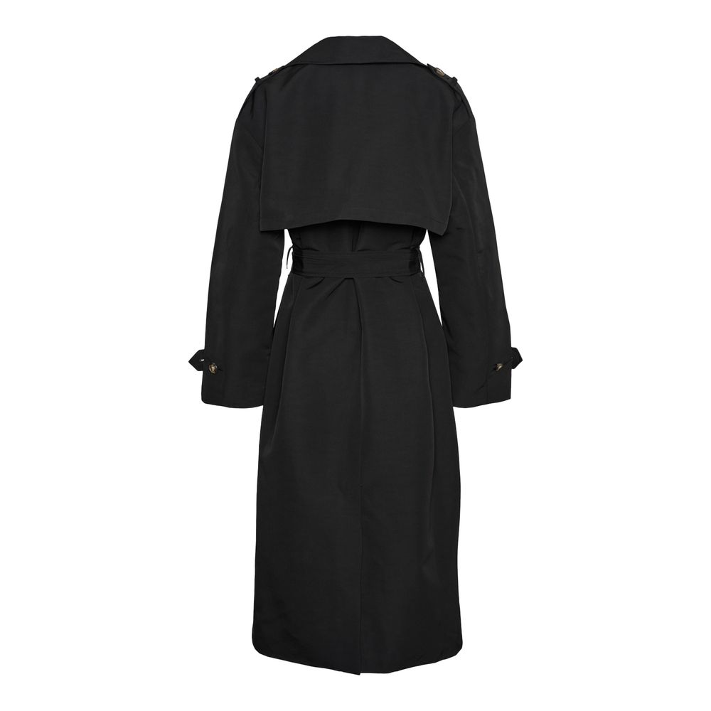 Vero Moda Black Polyester Trench Coat LUNESCAPE