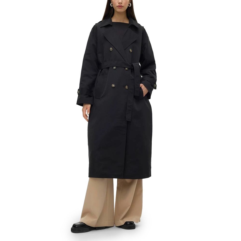 Vero Moda Black Polyester Trench Coat LUNESCAPE