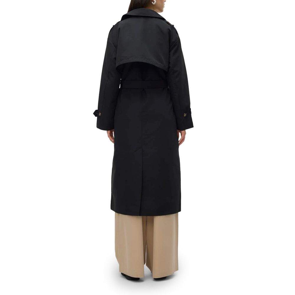 Vero Moda Black Polyester Trench Coat LUNESCAPE