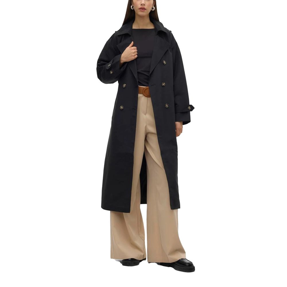 Vero Moda Black Polyester Trench Coat LUNESCAPE