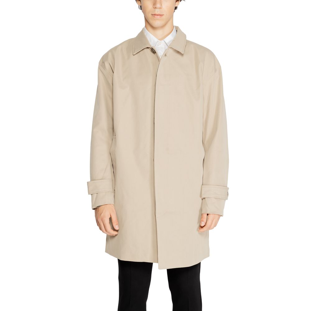 Only & Sons Beige Polyester Trench Coat LUNESCAPE