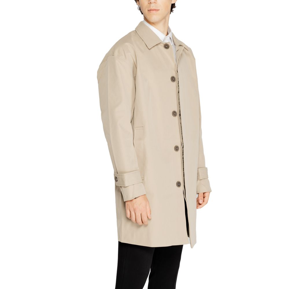 Only & Sons Beige Polyester Trench Coat LUNESCAPE