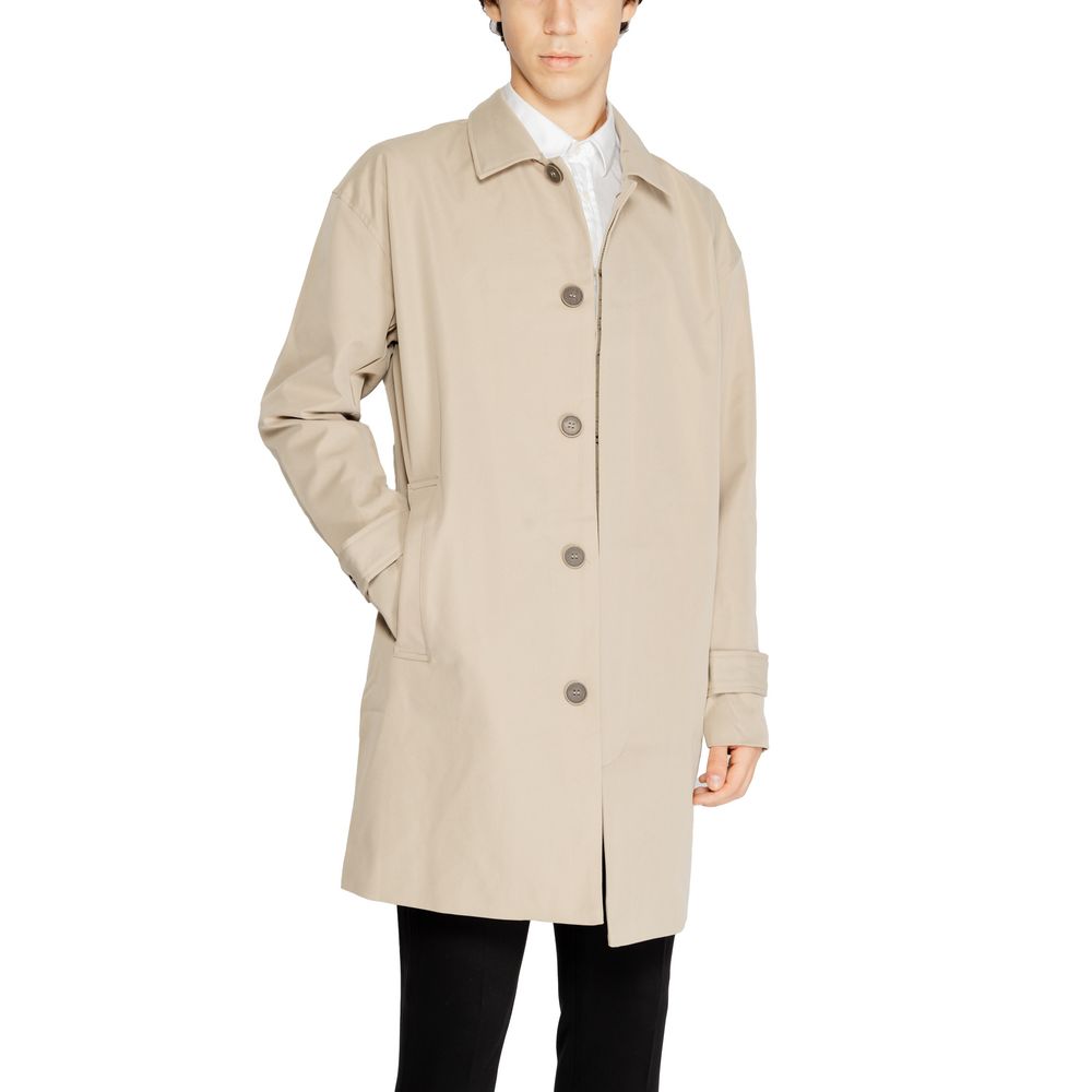 Only & Sons Beige Polyester Trench Coat LUNESCAPE
