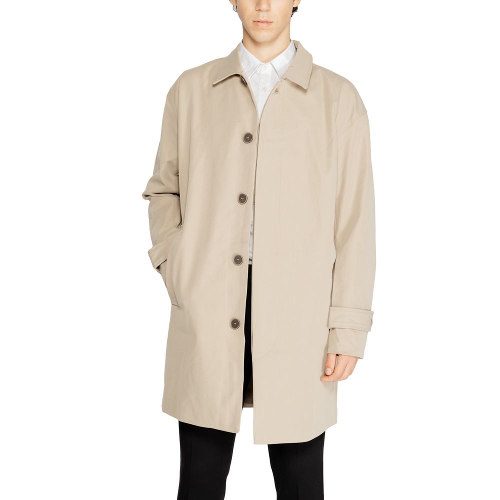 Only & Sons Beige Polyester Trench Coat LUNESCAPE