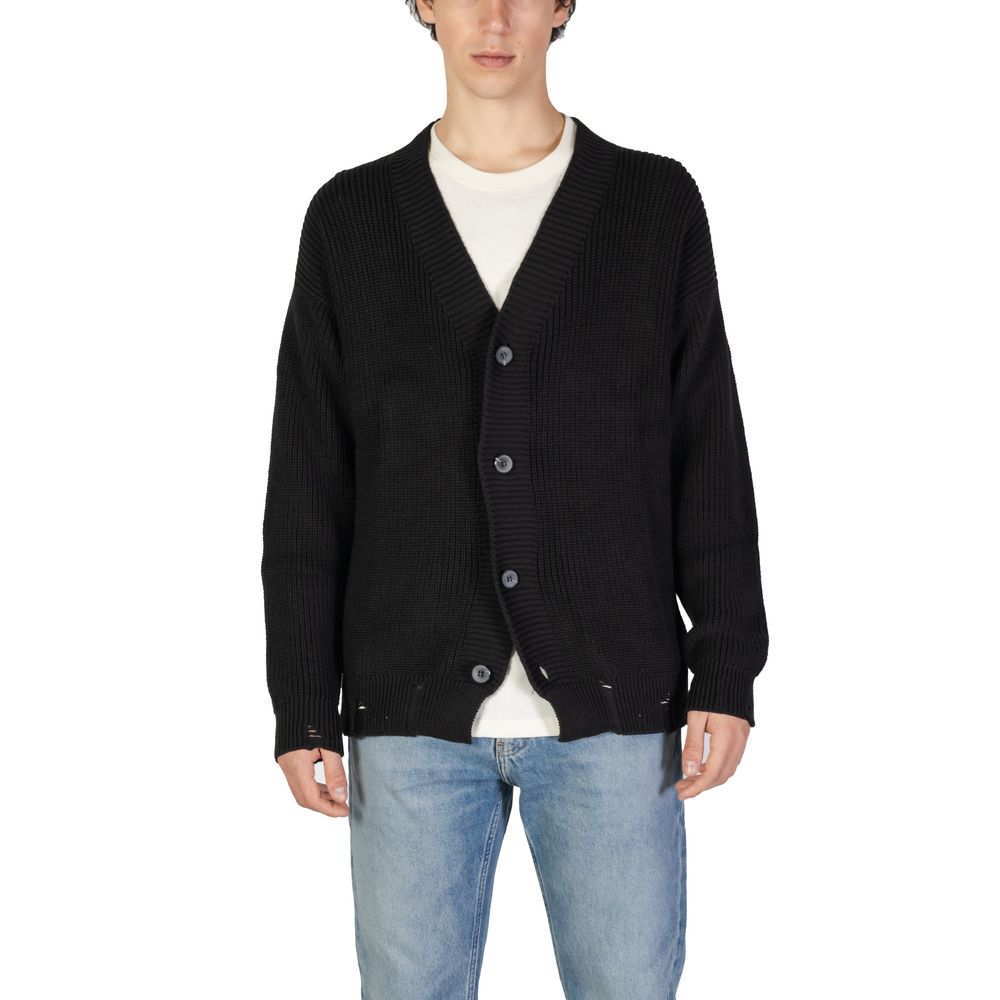 Underclub Black Cotton Cardigan LUNESCAPE