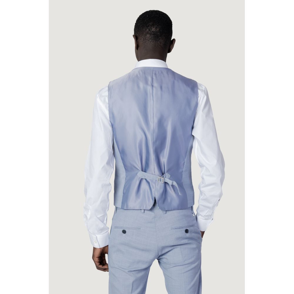 Antony Morato Blue Polyester Waistcoat LUNESCAPE
