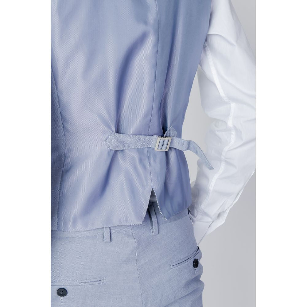 Antony Morato Blue Polyester Waistcoat LUNESCAPE