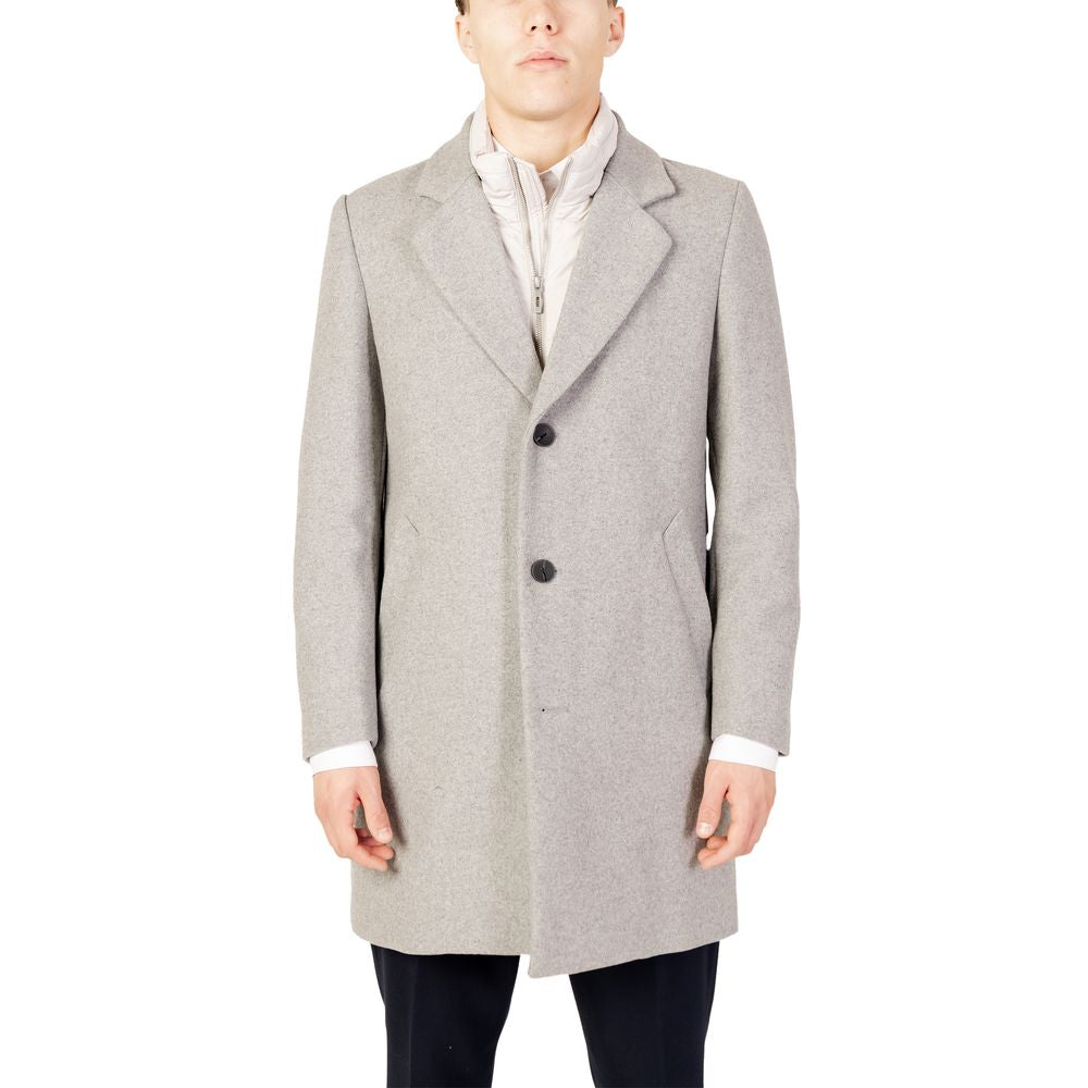 Antony Morato Gray Polyester Coat LUNESCAPE