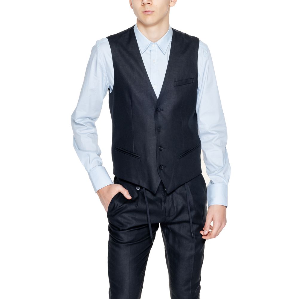Antony Morato Black Linen Waistcoat LUNESCAPE