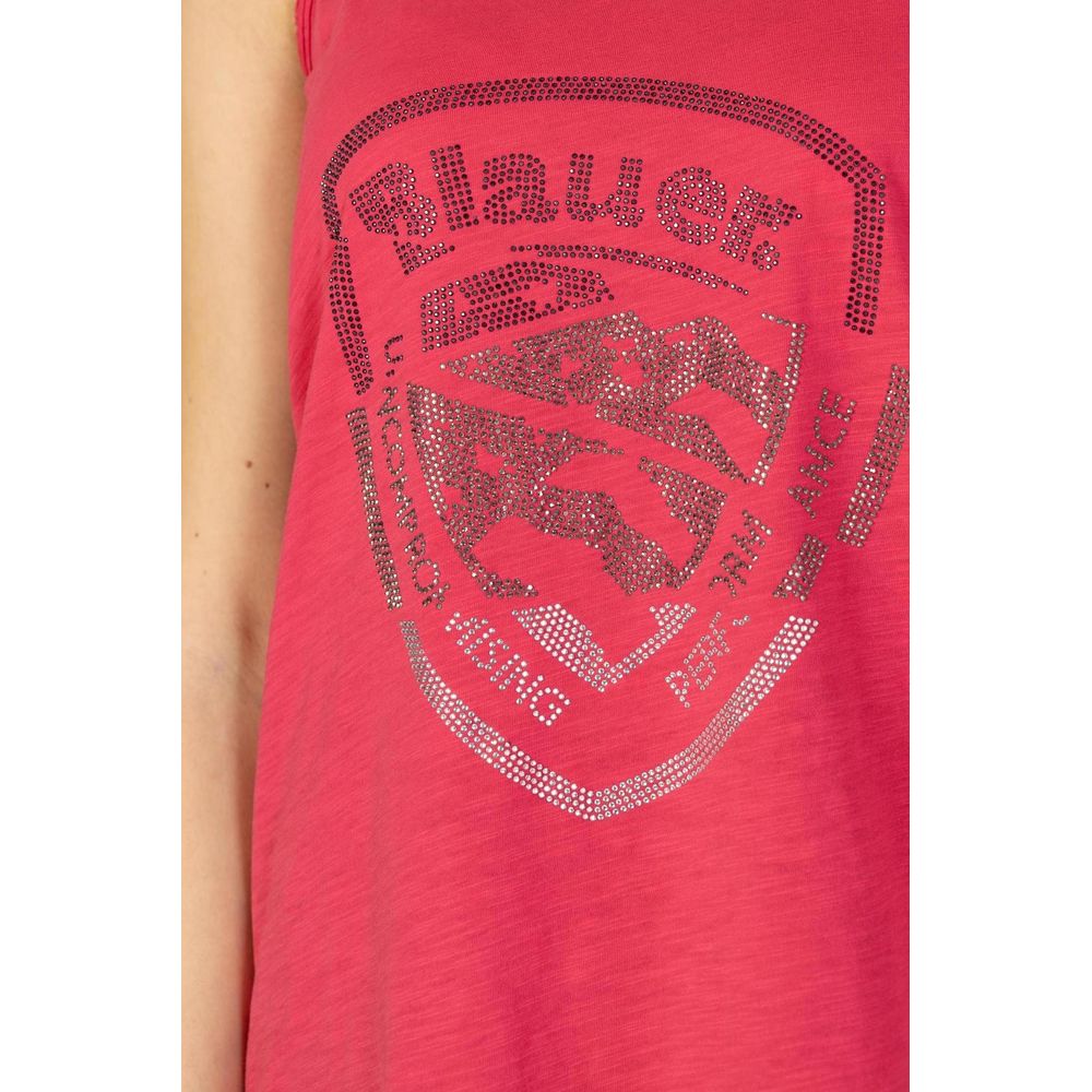 Blauer Pink Cotton Tank Top LUNESCAPE