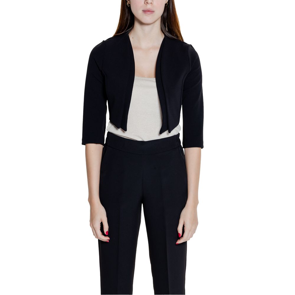 Rinascimento Black Polyester Sleeveless Jacket