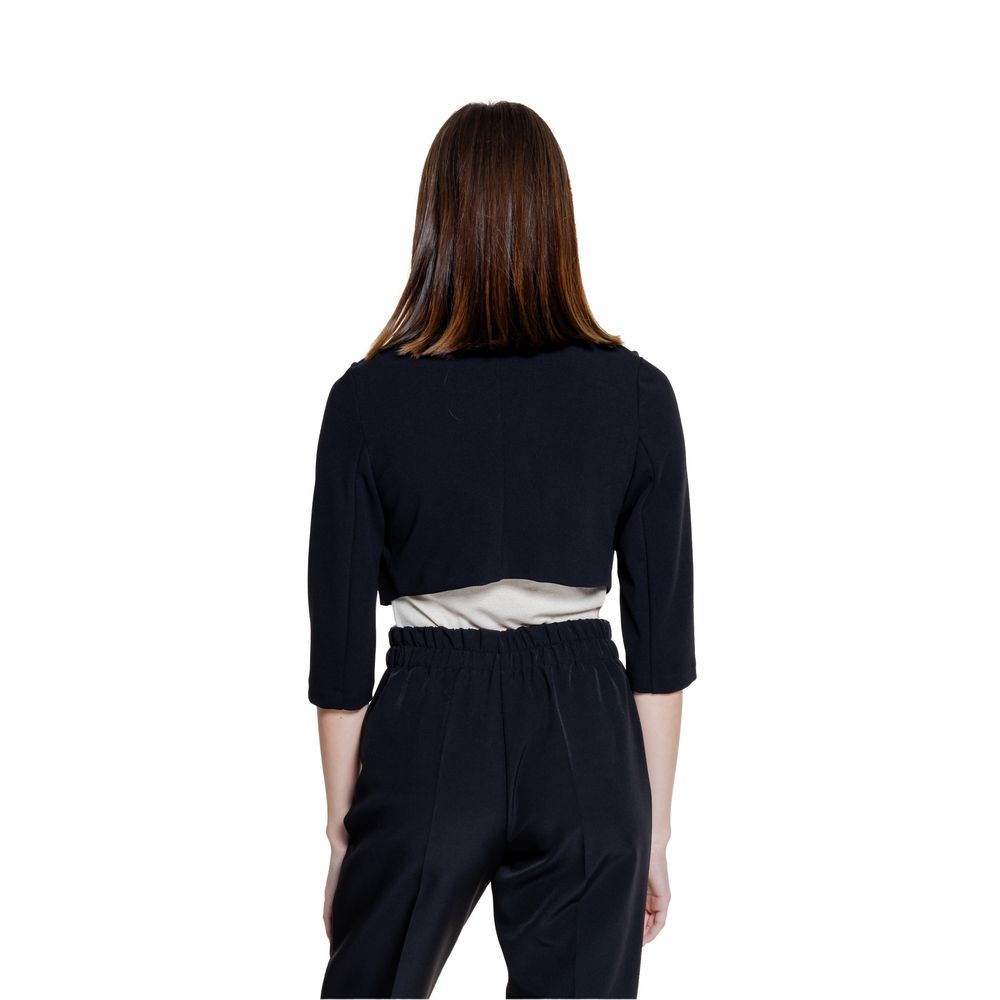 Rinascimento Black Polyester Sleeveless Jacket