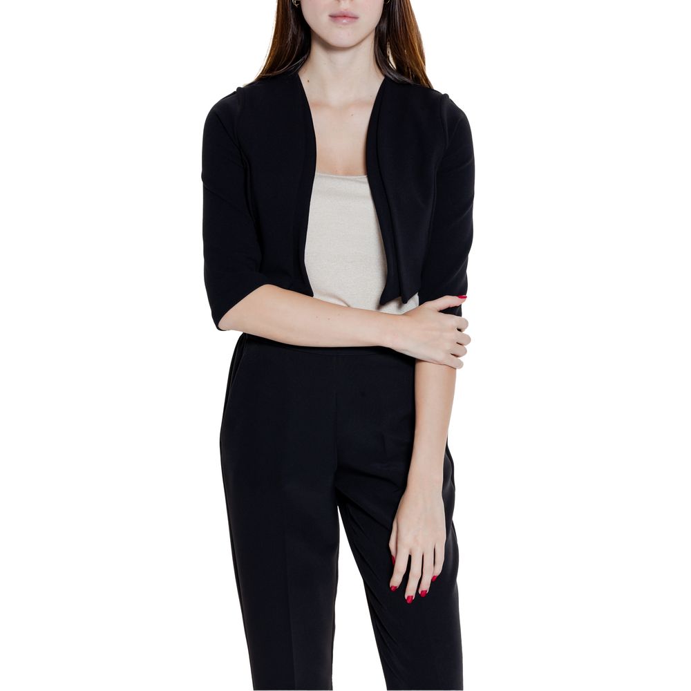 Rinascimento Black Polyester Sleeveless Jacket