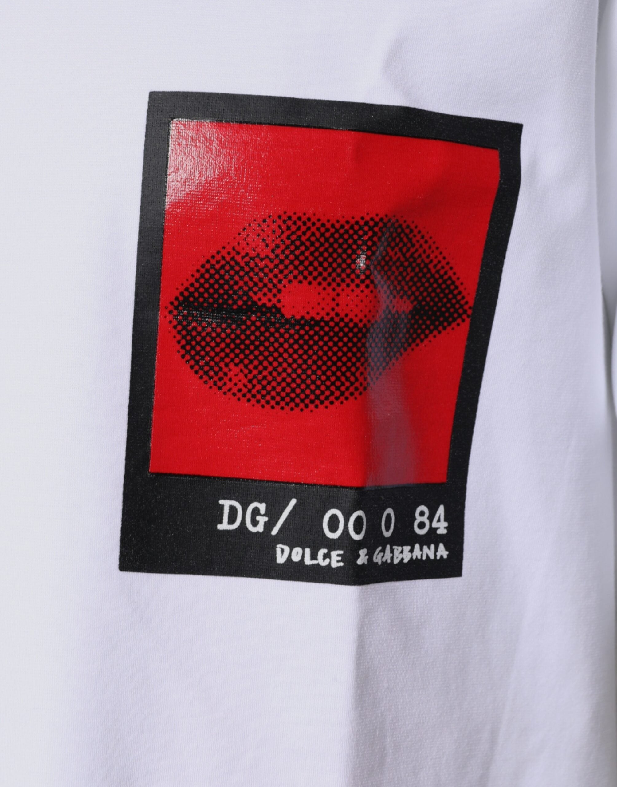 Dolce & Gabbana White Red Lips Print Cotton T-shirt LUNESCAPE