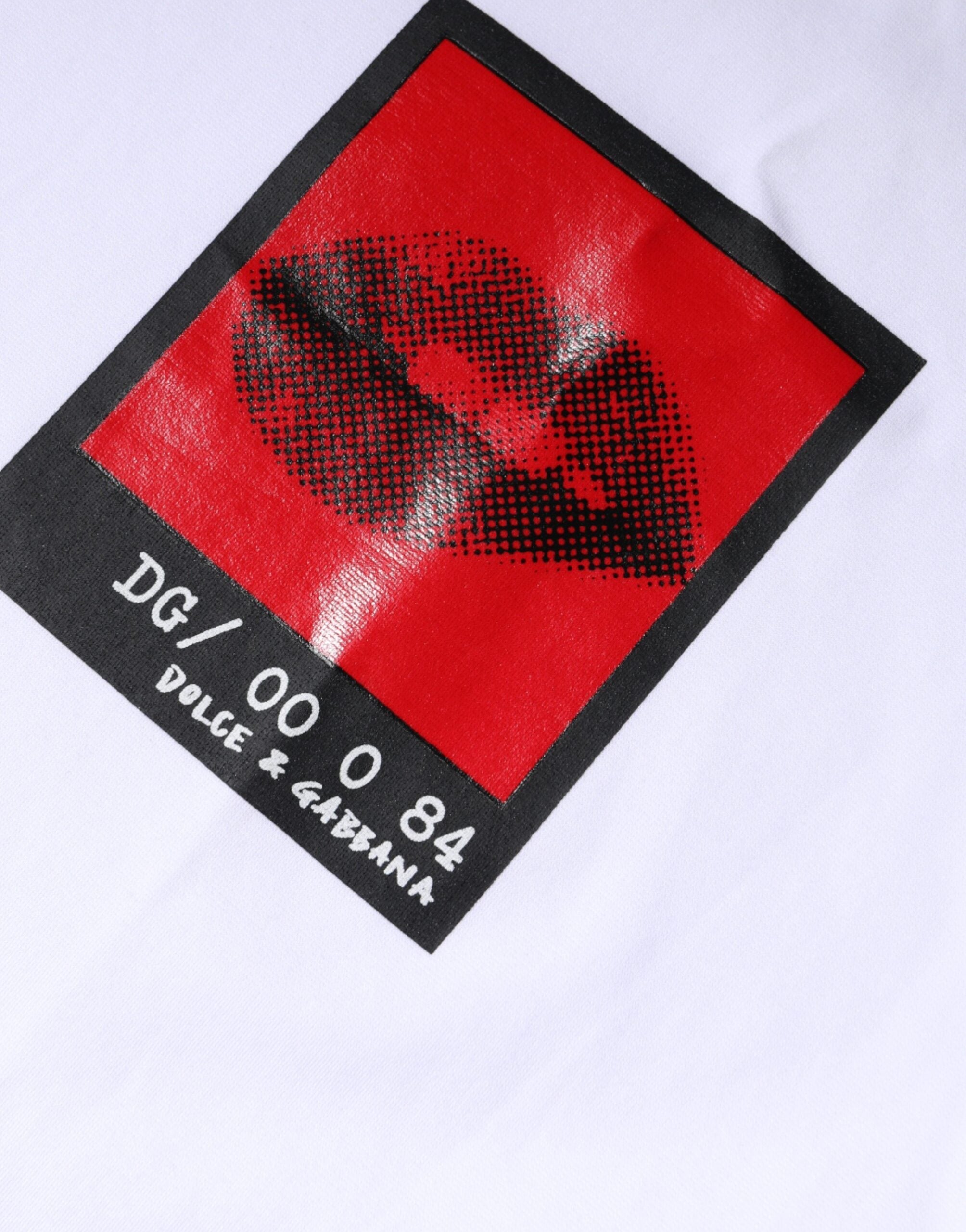 Dolce & Gabbana White Red Lips Print Cotton T-shirt LUNESCAPE