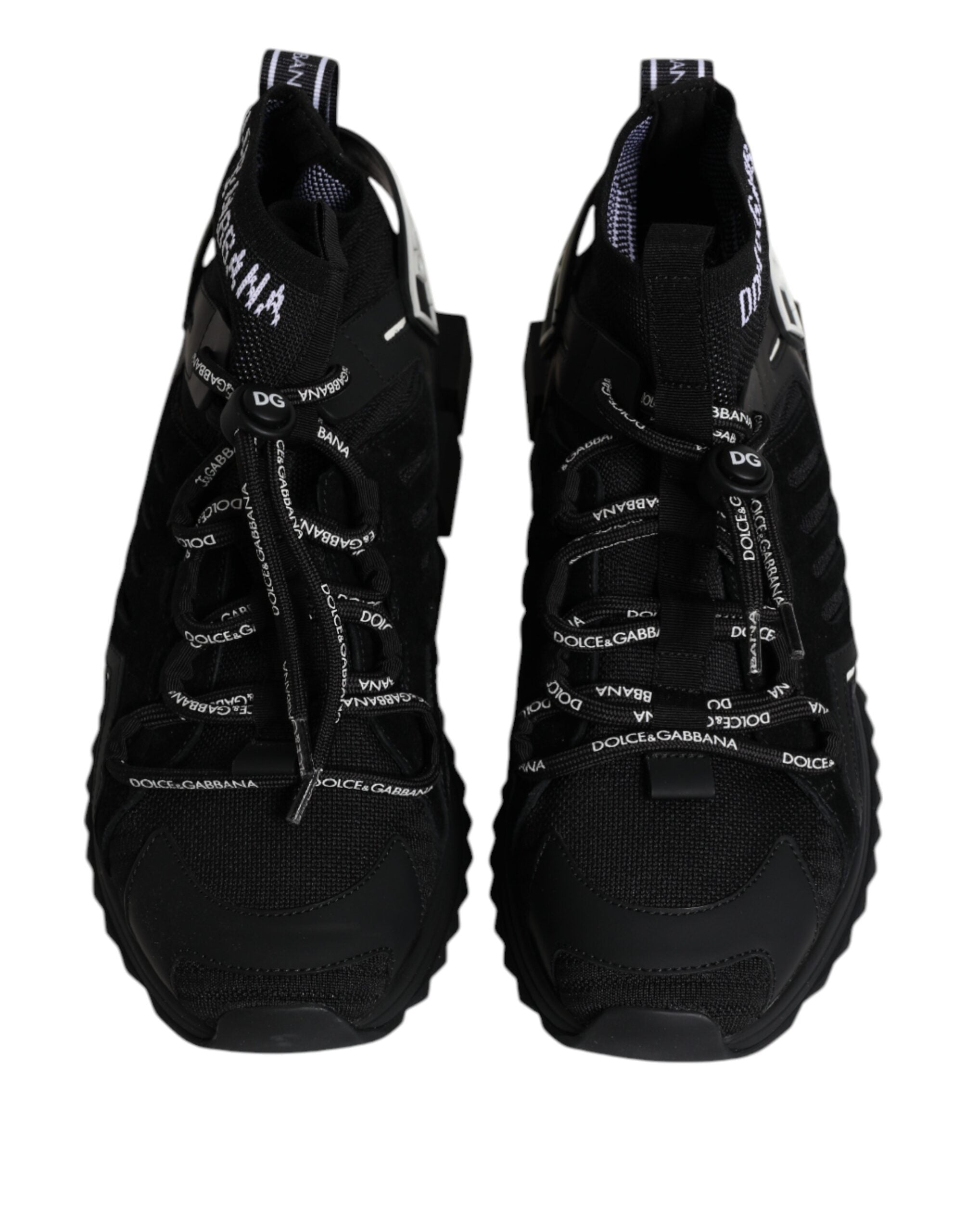 Dolce & Gabbana Black Sorrento Logo Men Sneakers Socks Shoes LUNESCAPE