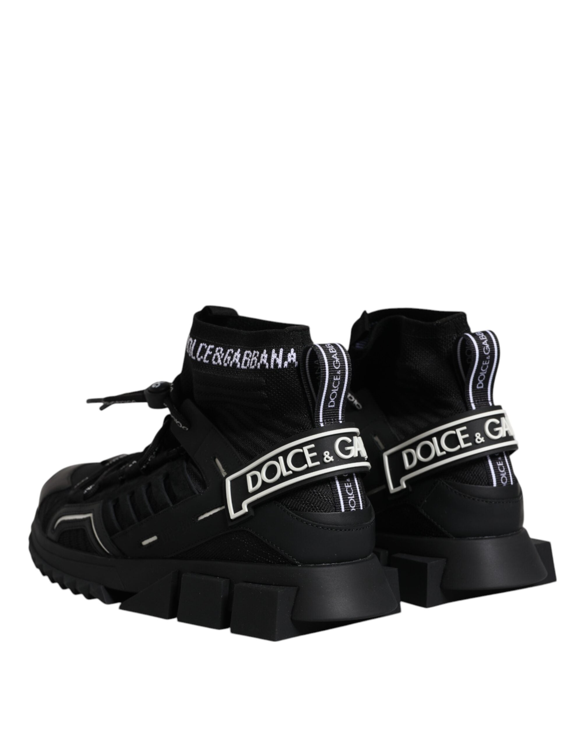 Dolce & Gabbana Black Sorrento Logo Men Sneakers Socks Shoes LUNESCAPE