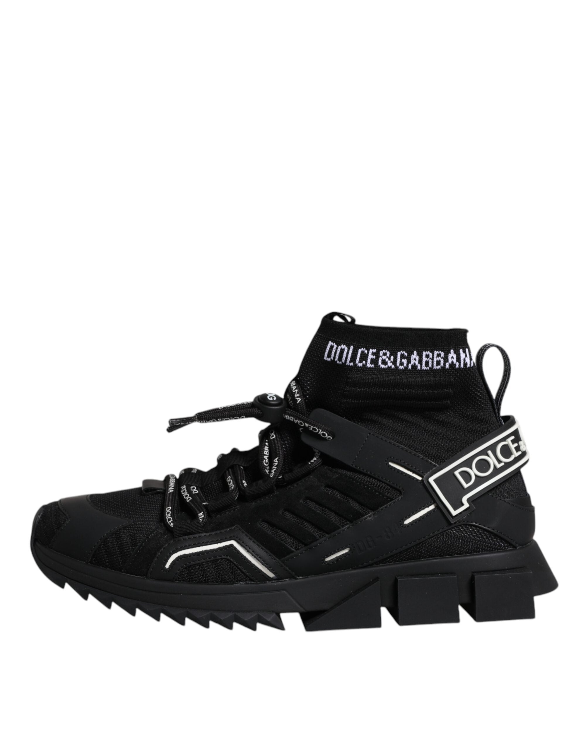 Dolce & Gabbana Black Sorrento Logo Men Sneakers Socks Shoes LUNESCAPE