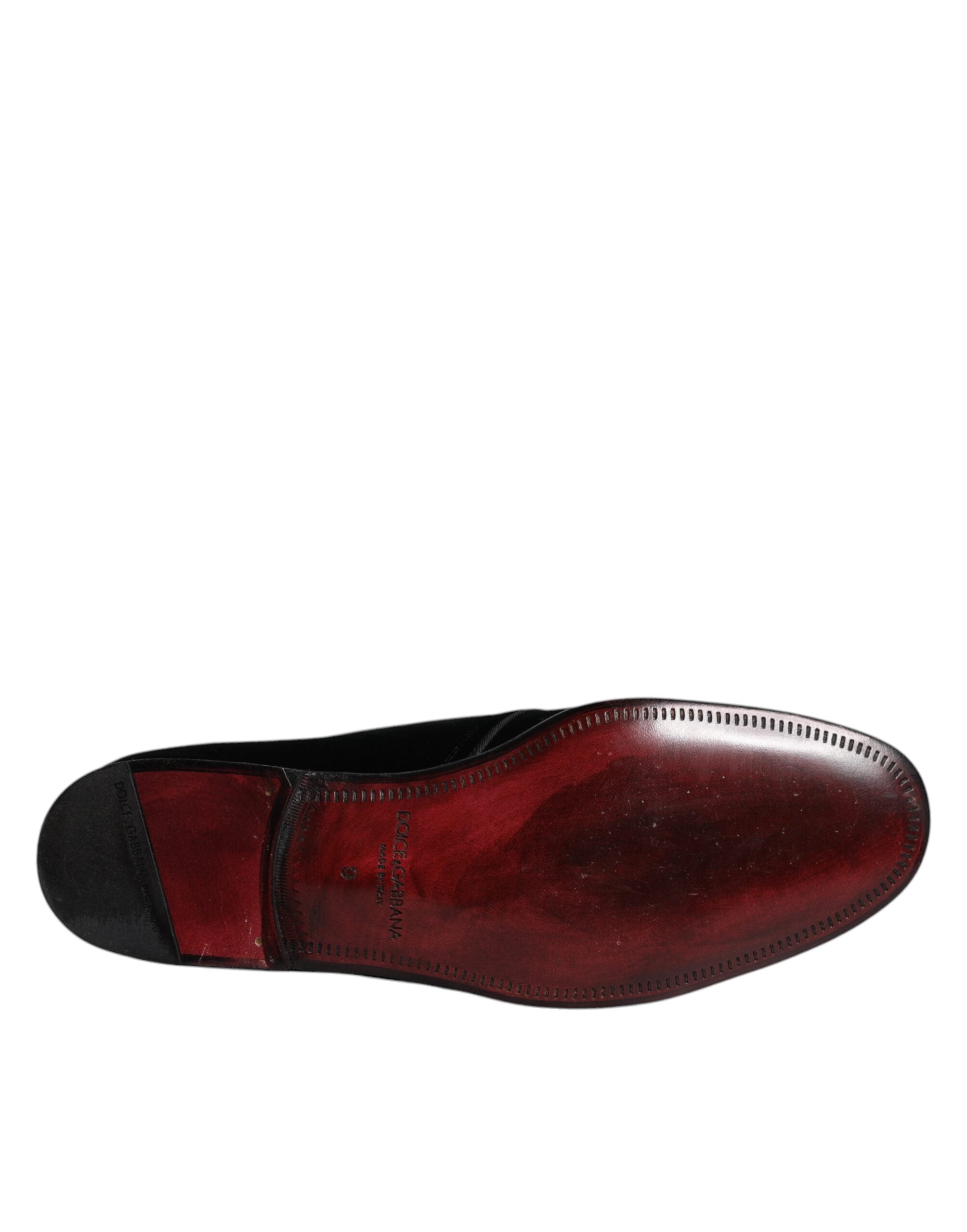 Dolce & Gabbana Black Velvet Leather Lace Up Derby Shoes LUNESCAPE