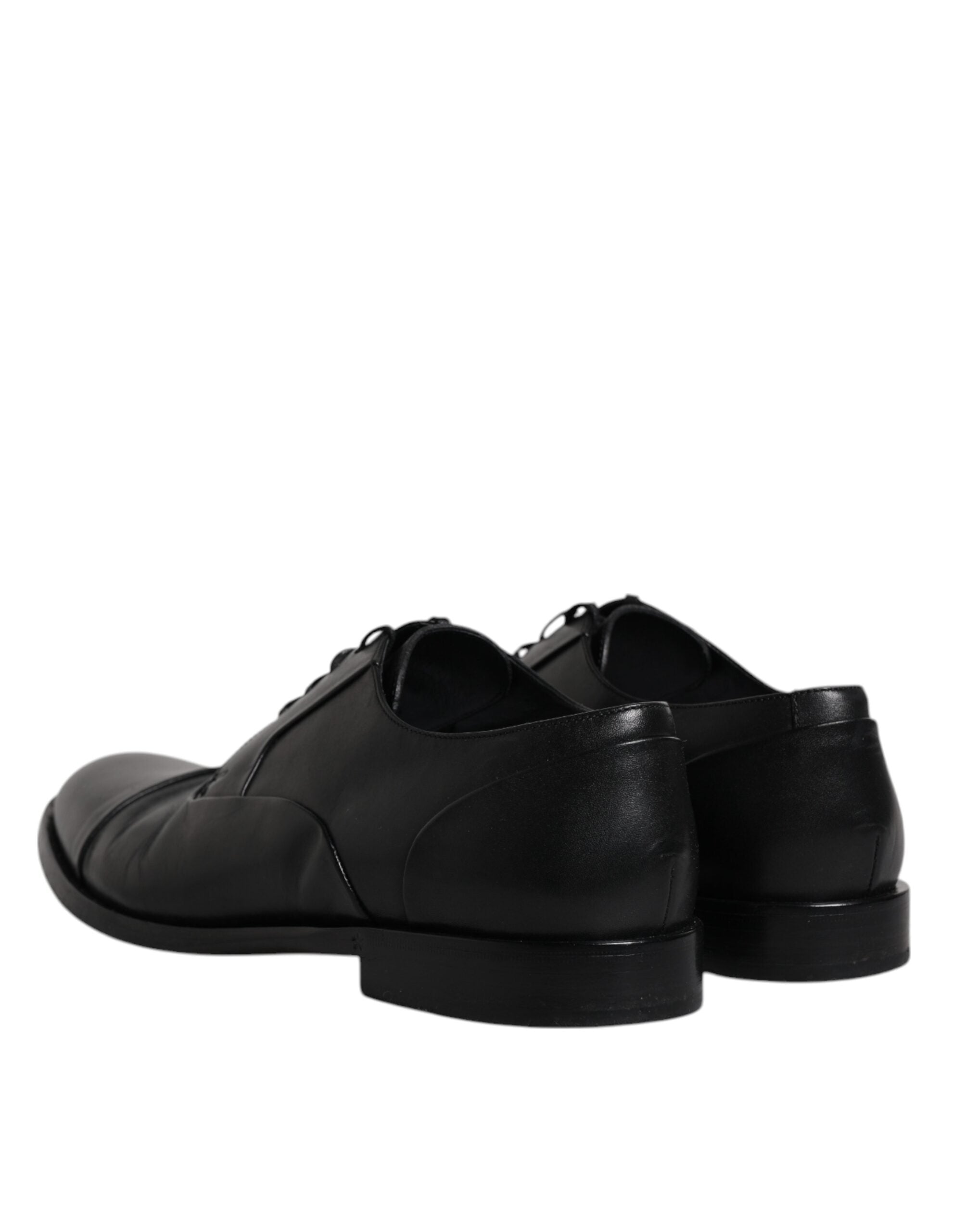 Dolce & Gabbana Black Leather Lace Up Men Derby Formal Shoes LUNESCAPE
