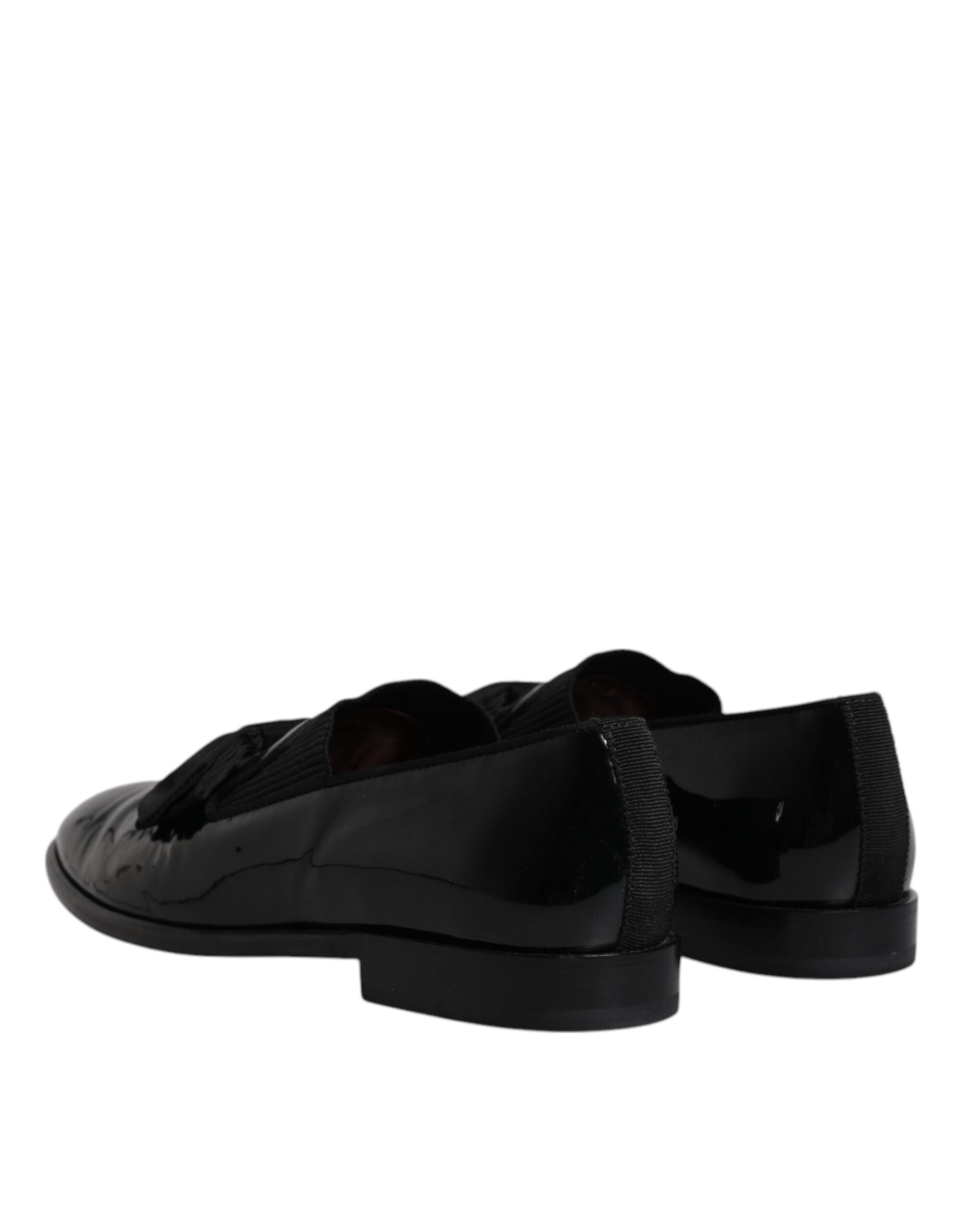 Dolce & Gabbana Black Leather Loafers Men Formal Dress Shoes LUNESCAPE