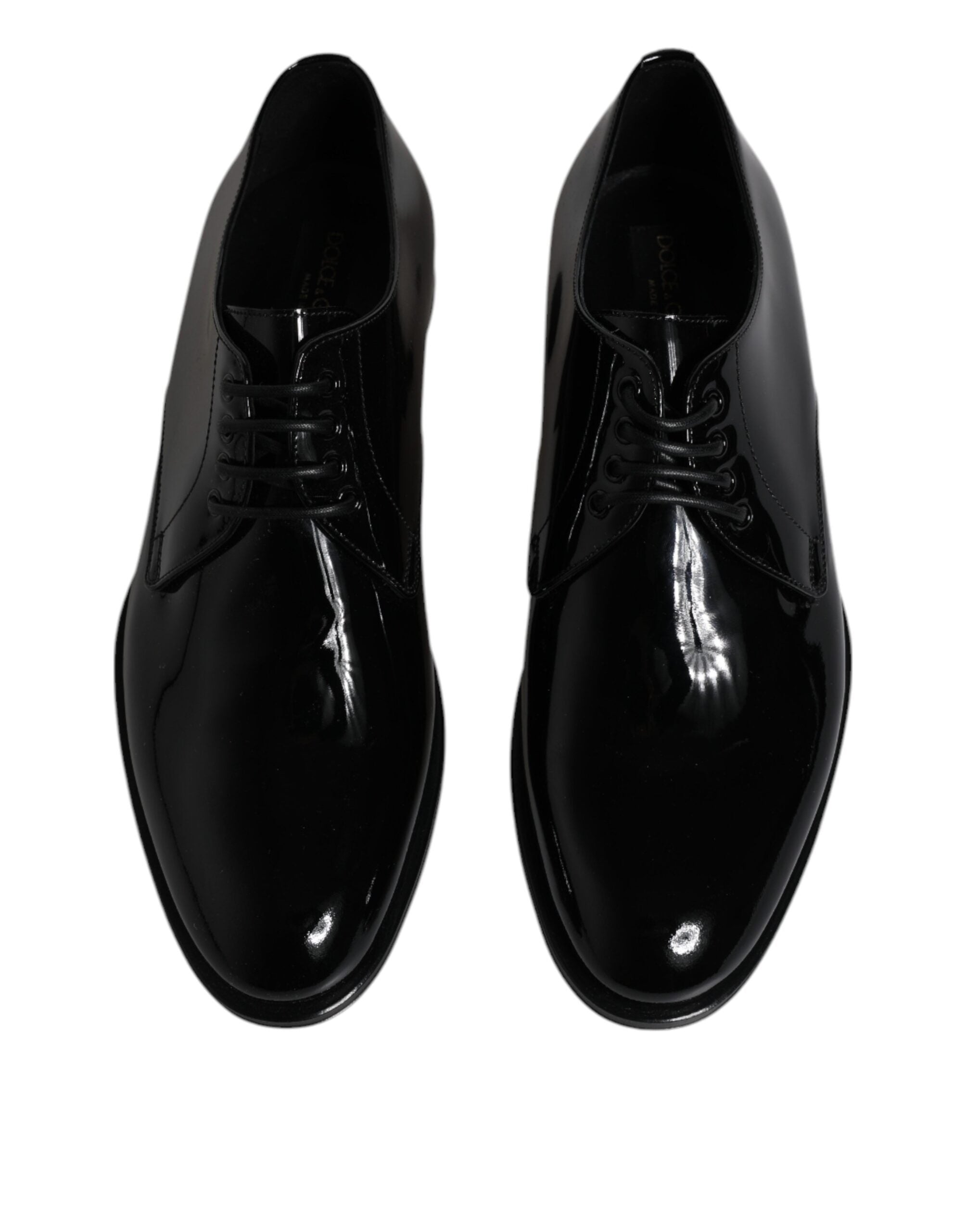 Dolce & Gabbana Black Patent Leather Derby Formal Dress Shoes LUNESCAPE