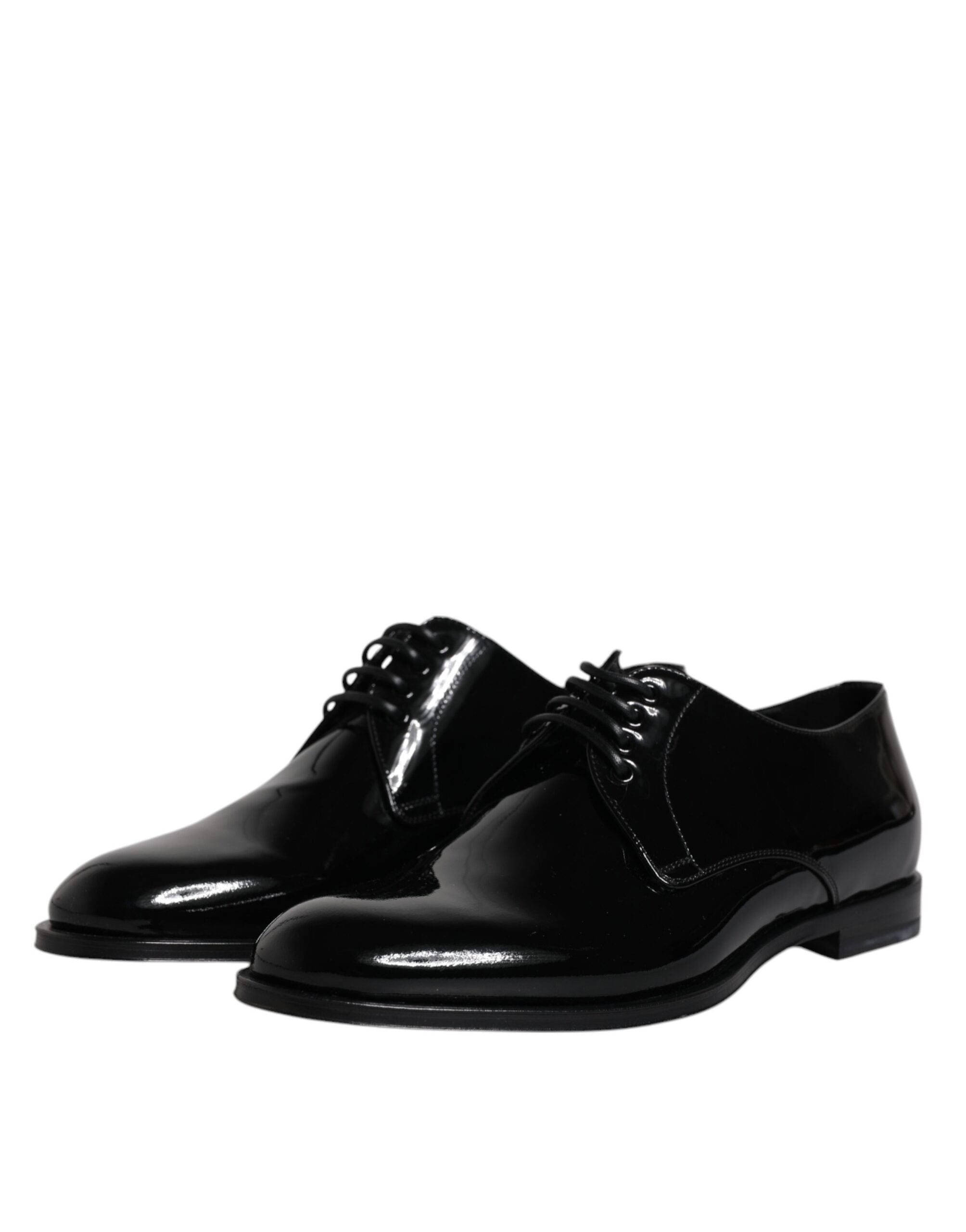 Dolce & Gabbana Black Patent Leather Derby Formal Dress Shoes LUNESCAPE