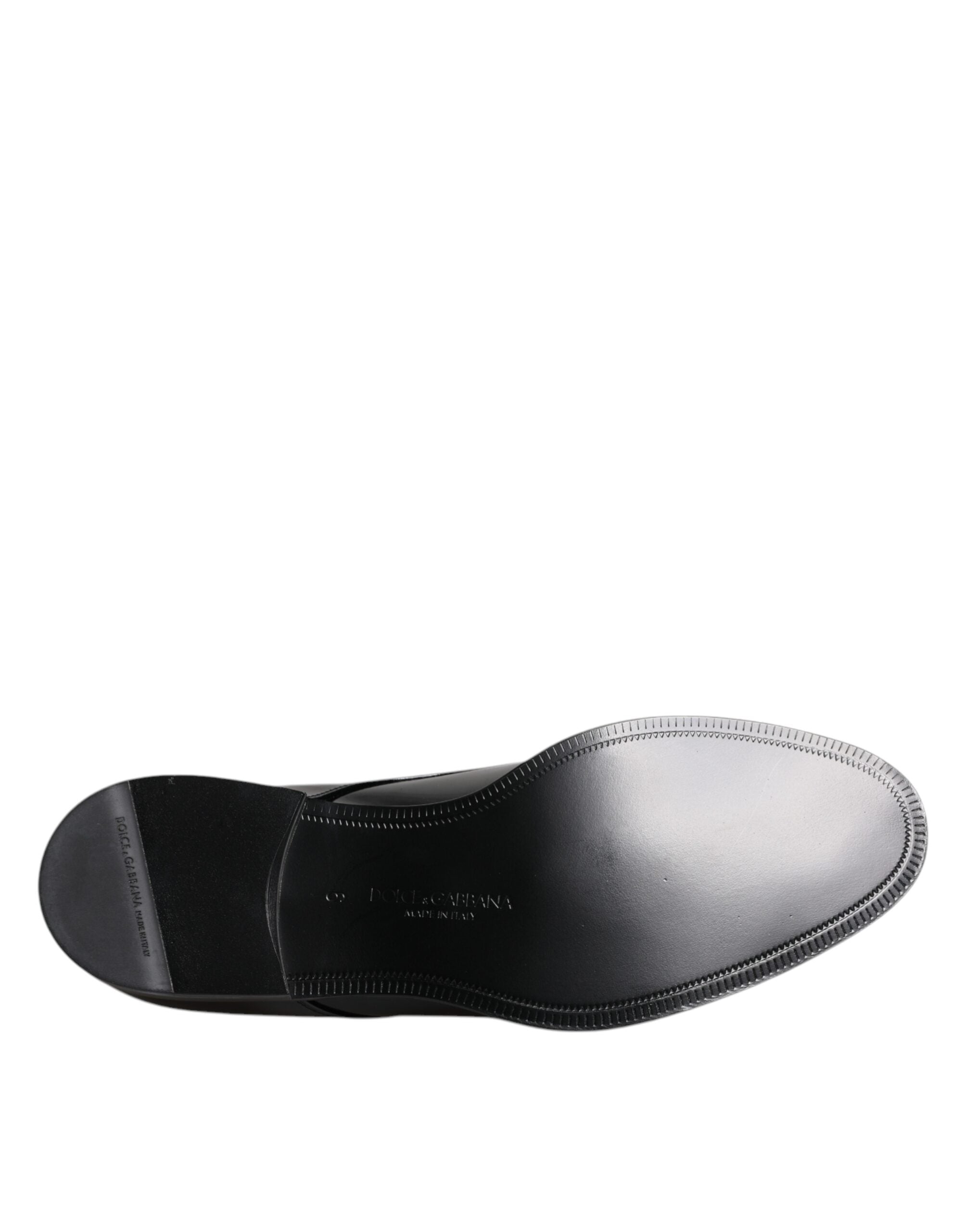 Dolce & Gabbana Black Patent Leather Derby Formal Dress Shoes LUNESCAPE