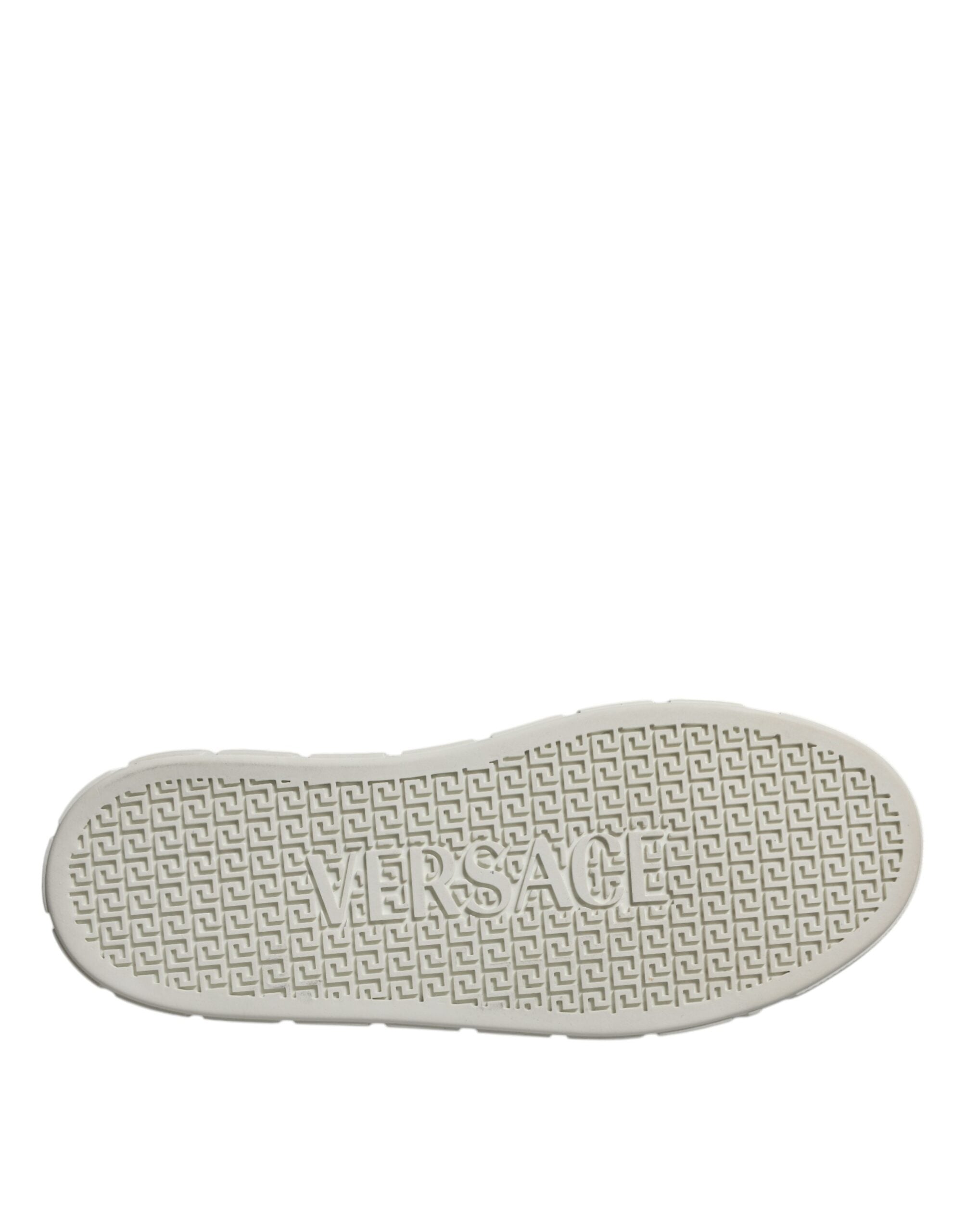 Versace White Brown Greca Print TPU Low Top Men Sneakers Shoes LUNESCAPE