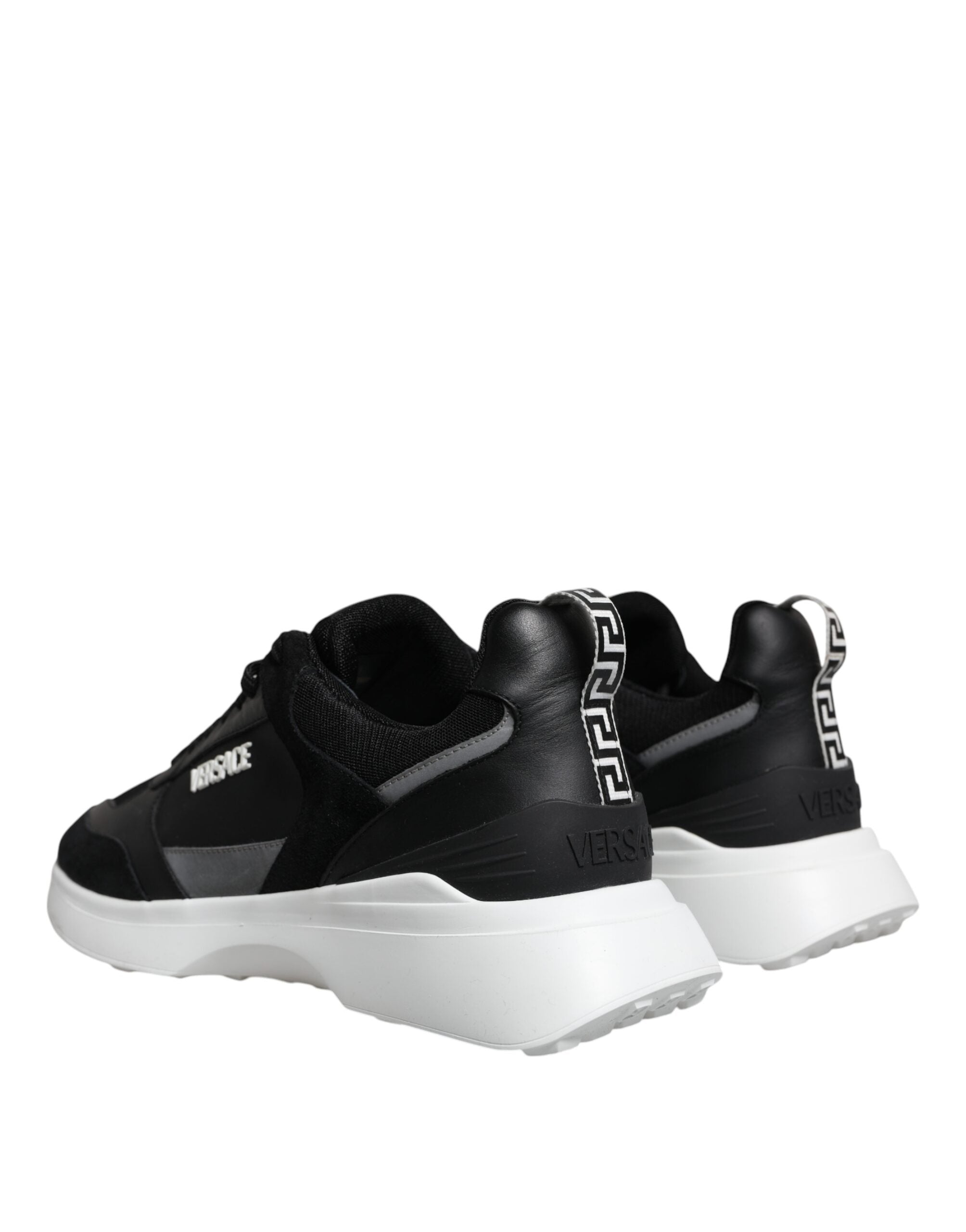 Versace Black Canvas Quad Fabric Medusa Low Top Sneaker Shoes LUNESCAPE