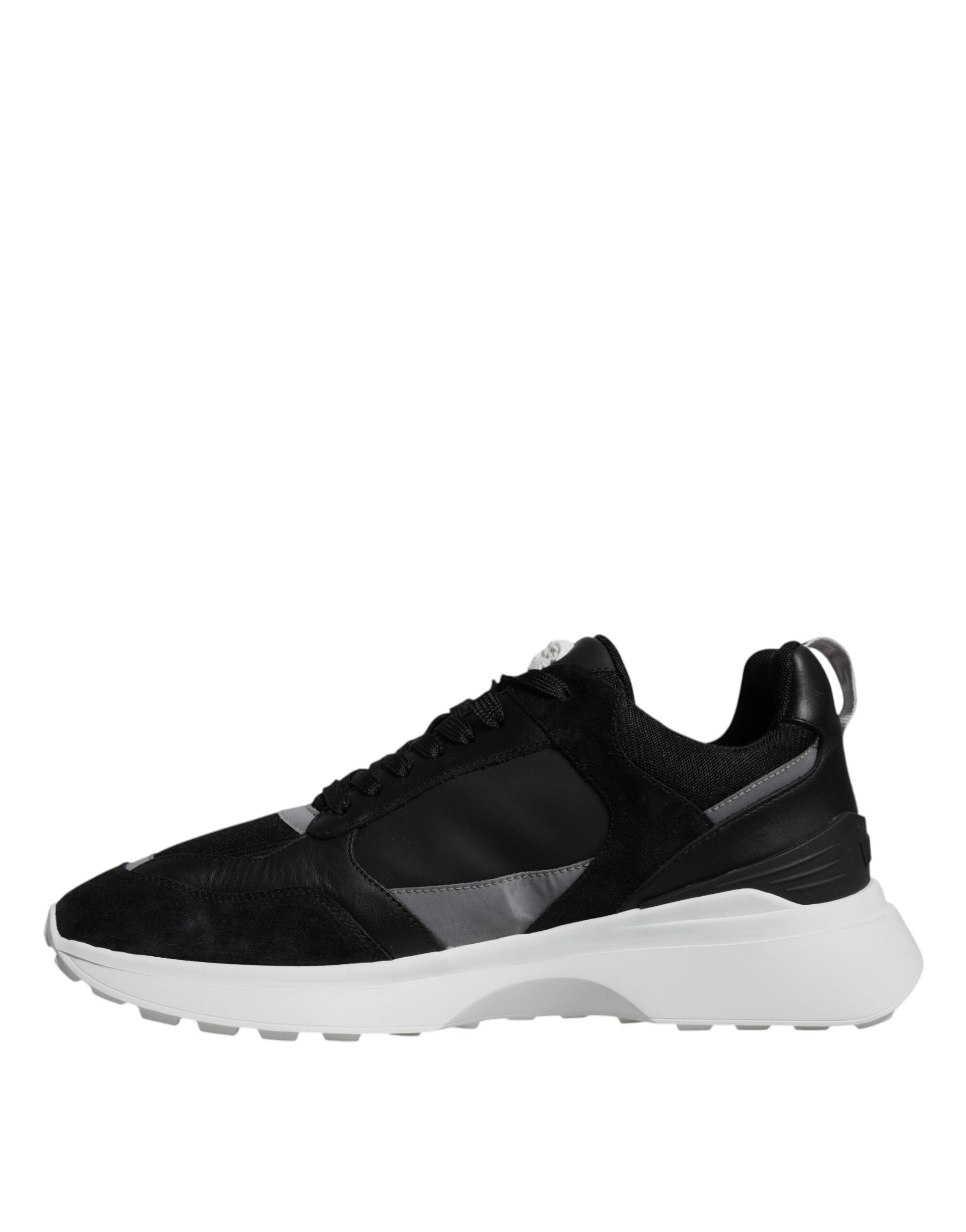 Versace Black Canvas Quad Fabric Medusa Low Top Sneaker Shoes LUNESCAPE