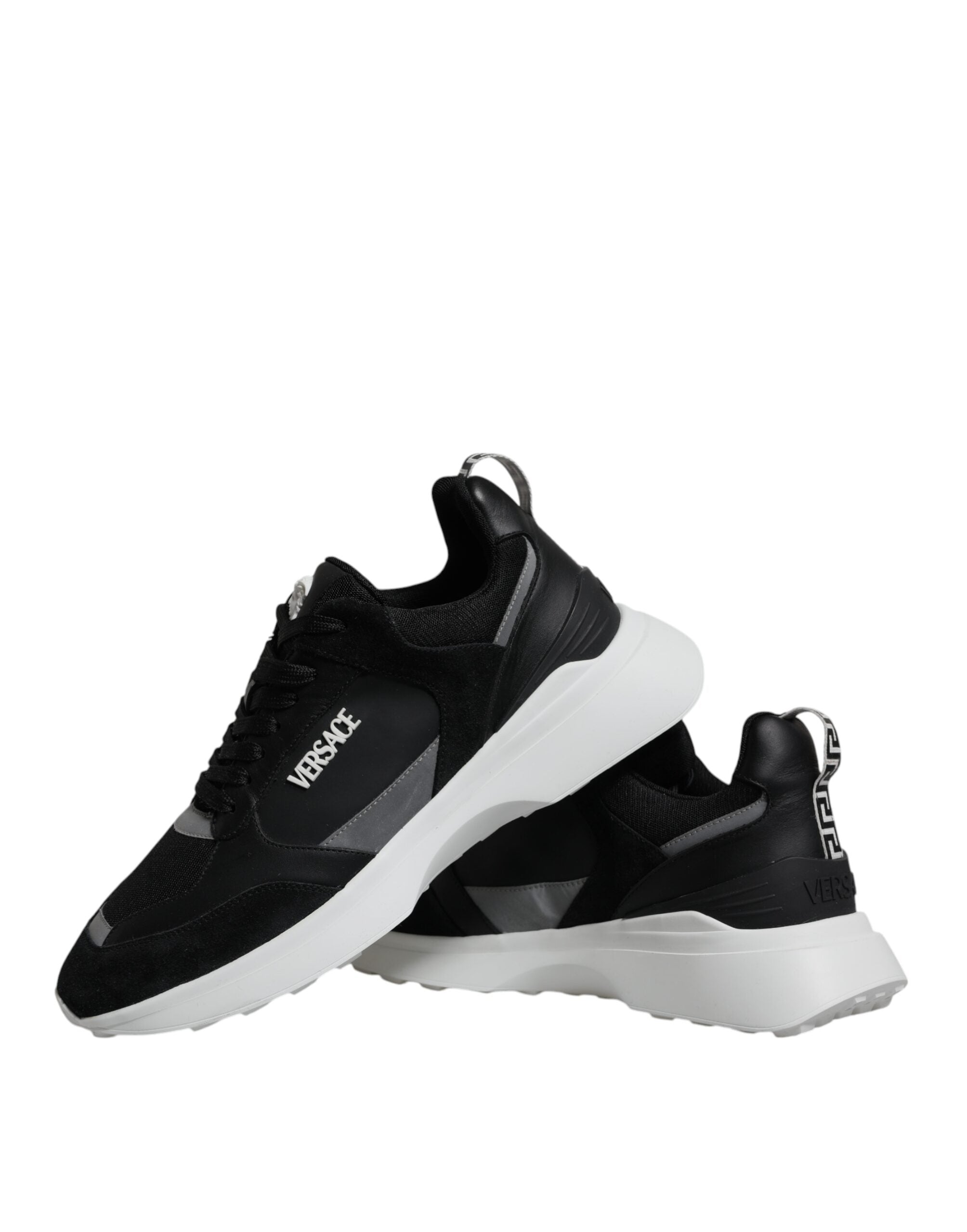 Versace Black Canvas Quad Fabric Medusa Low Top Sneaker Shoes LUNESCAPE