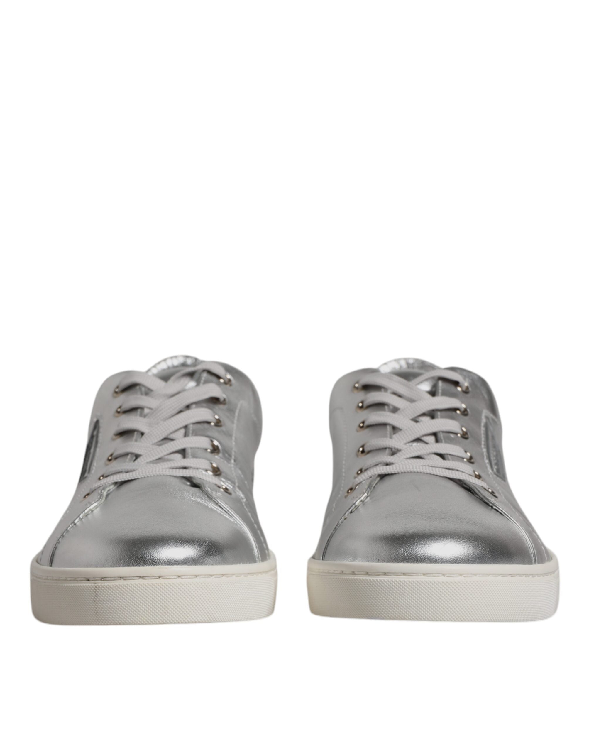Dolce & Gabbana Silver London Low Top Leather Sneakers Shoes LUNESCAPE