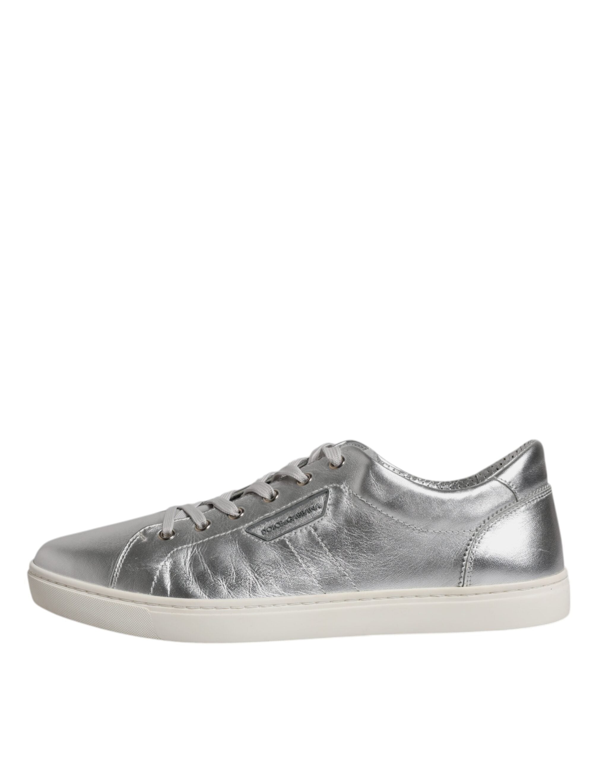 Dolce & Gabbana Silver London Low Top Leather Sneakers Shoes LUNESCAPE