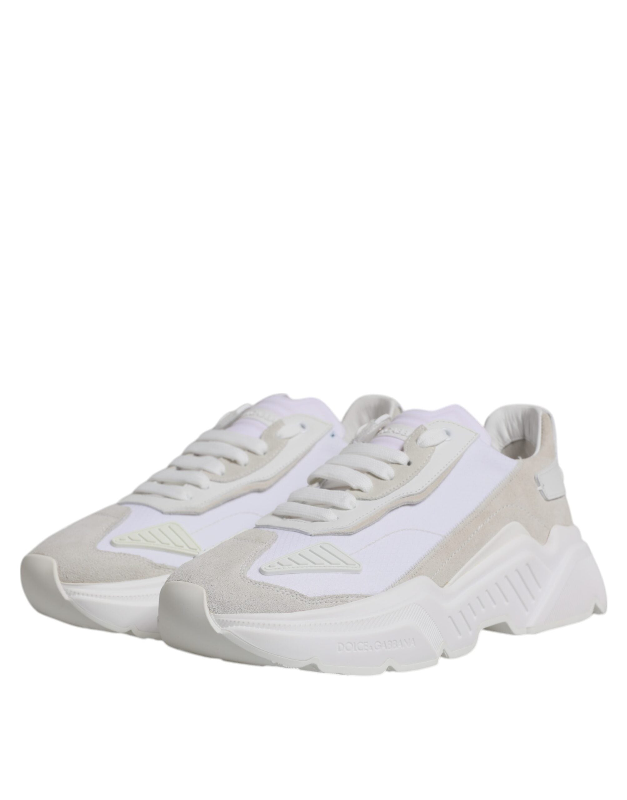 Dolce & Gabbana White Leather Daymaster Low Top Sneakers Shoes LUNESCAPE
