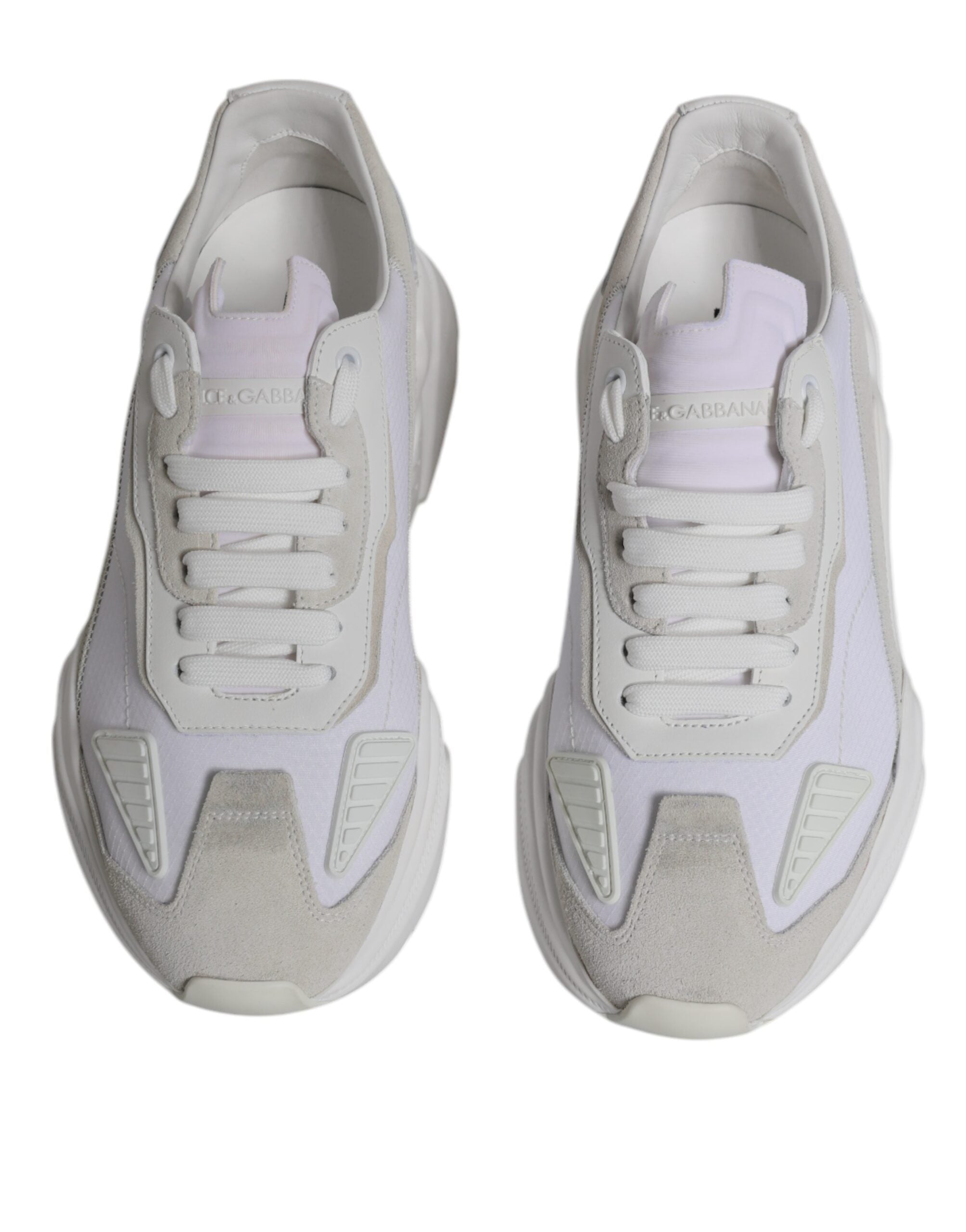 Dolce & Gabbana White Leather Daymaster Low Top Sneakers Shoes LUNESCAPE