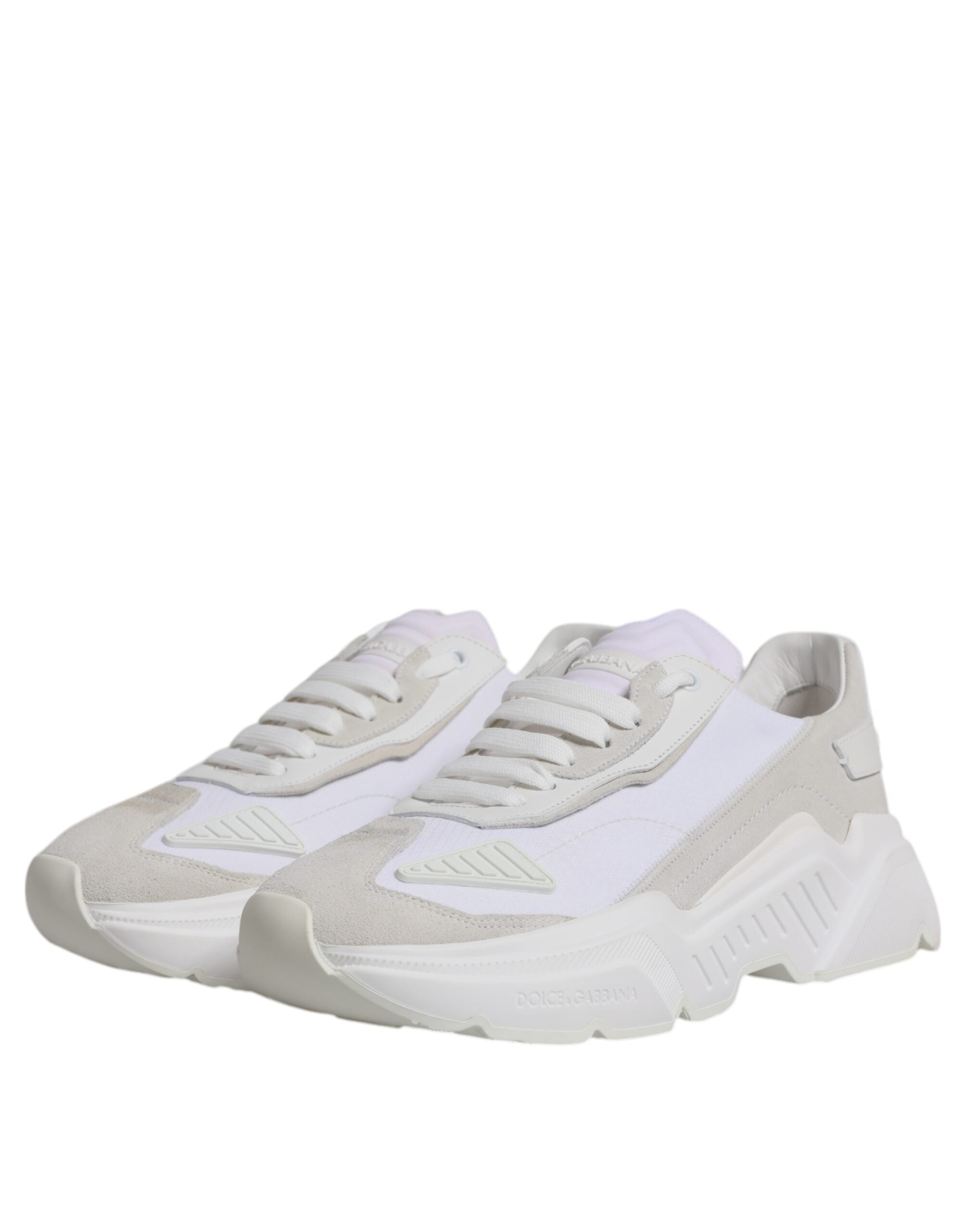 Dolce & Gabbana White Leather Daymaster Low Top Sneakers Shoes LUNESCAPE