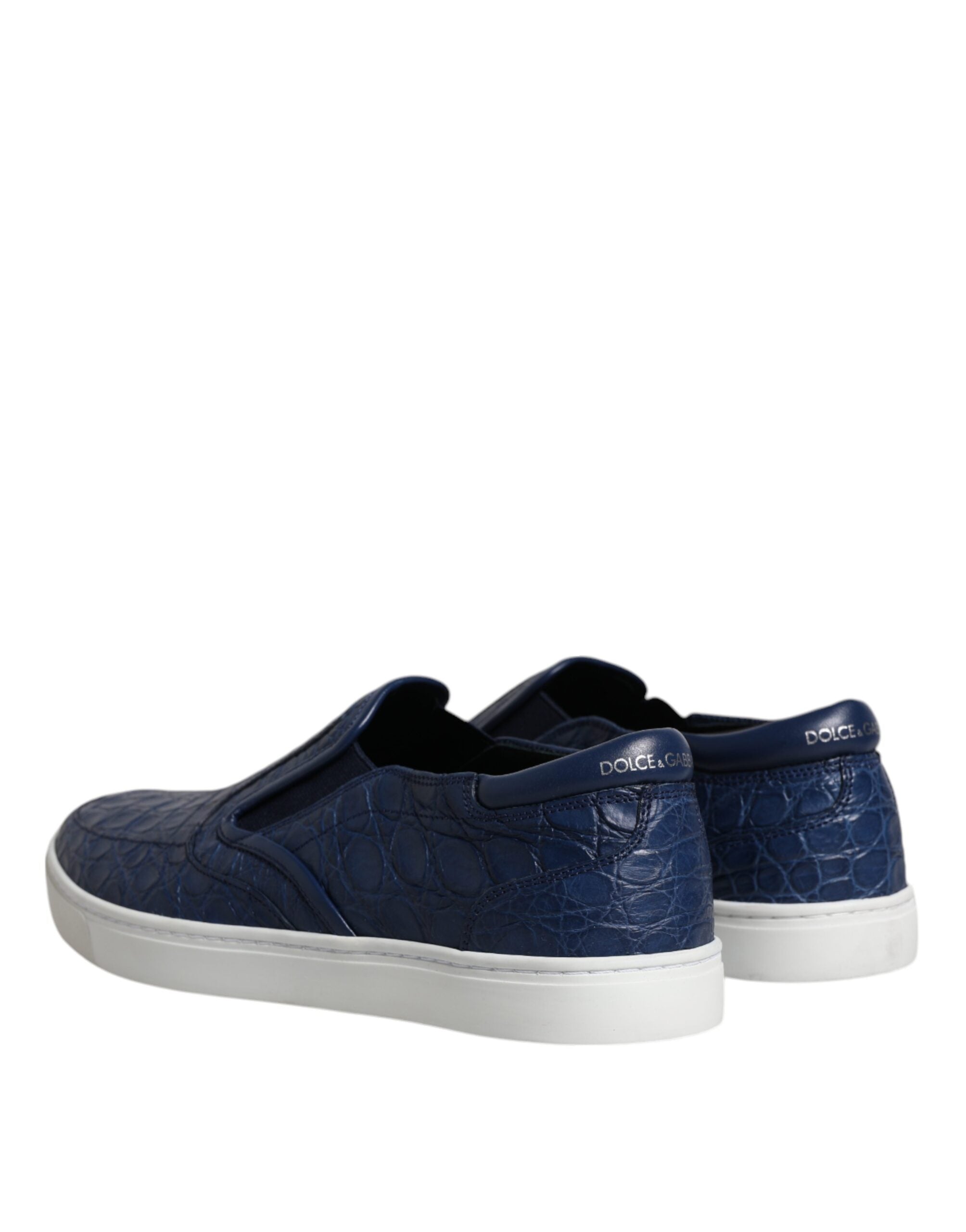 Dolce & Gabbana Blue Croc Exotic Leather Men Sneakers Shoes LUNESCAPE