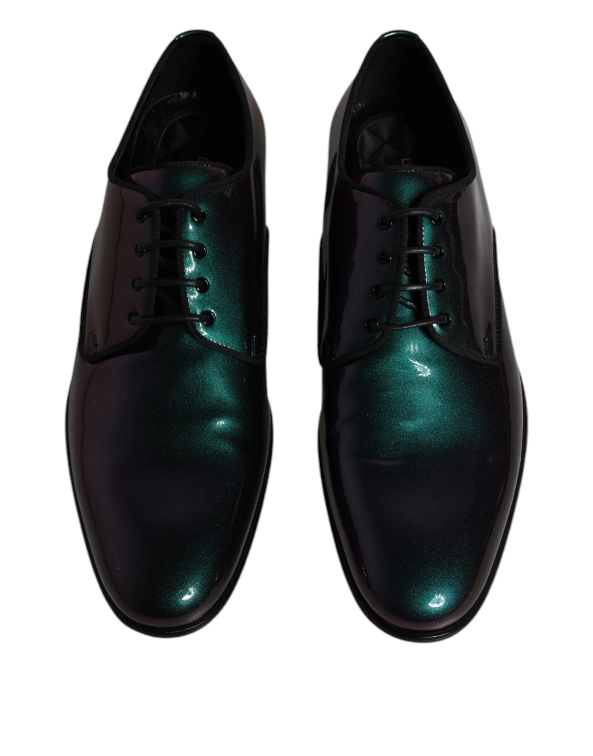 Dolce & Gabbana Peacock Patent Leather Derby Men Dress Shoes LUNESCAPE