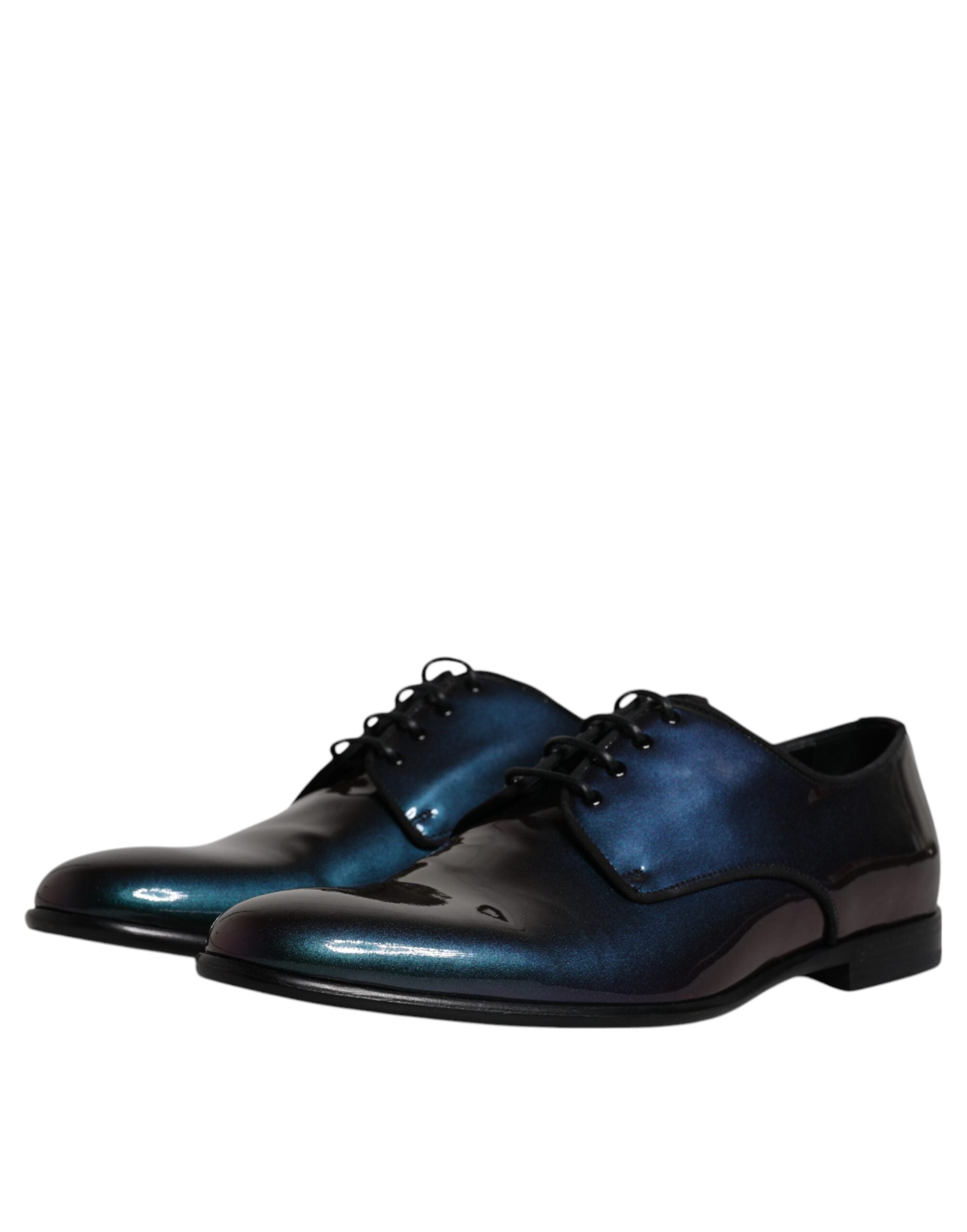 Dolce & Gabbana Peacock Patent Leather Derby Men Dress Shoes LUNESCAPE