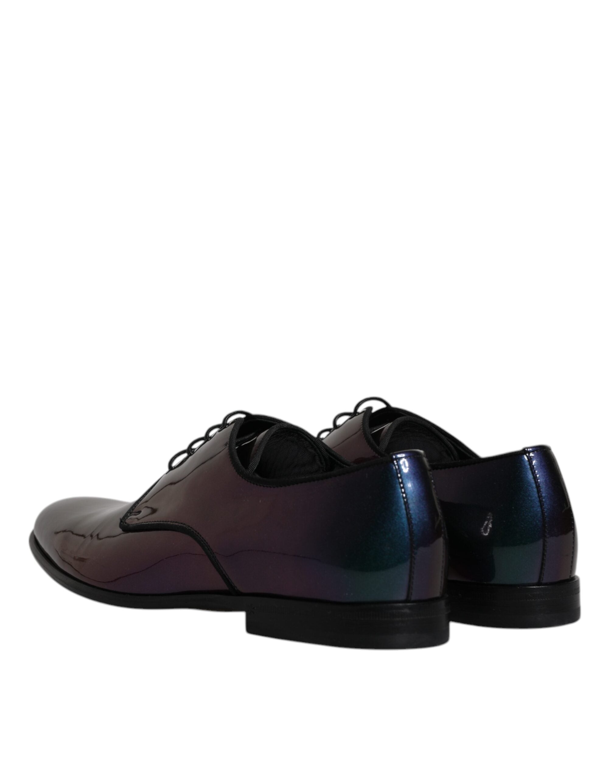 Dolce & Gabbana Peacock Patent Leather Derby Men Dress Shoes LUNESCAPE