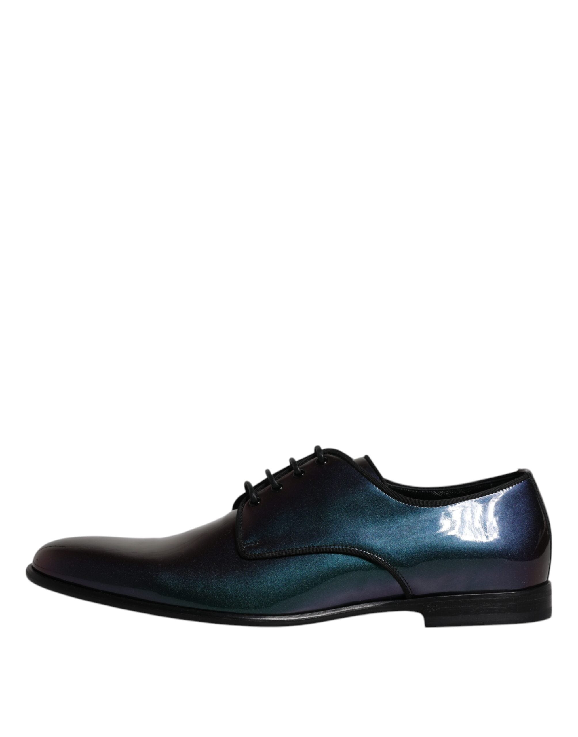 Dolce & Gabbana Peacock Patent Leather Derby Men Dress Shoes LUNESCAPE