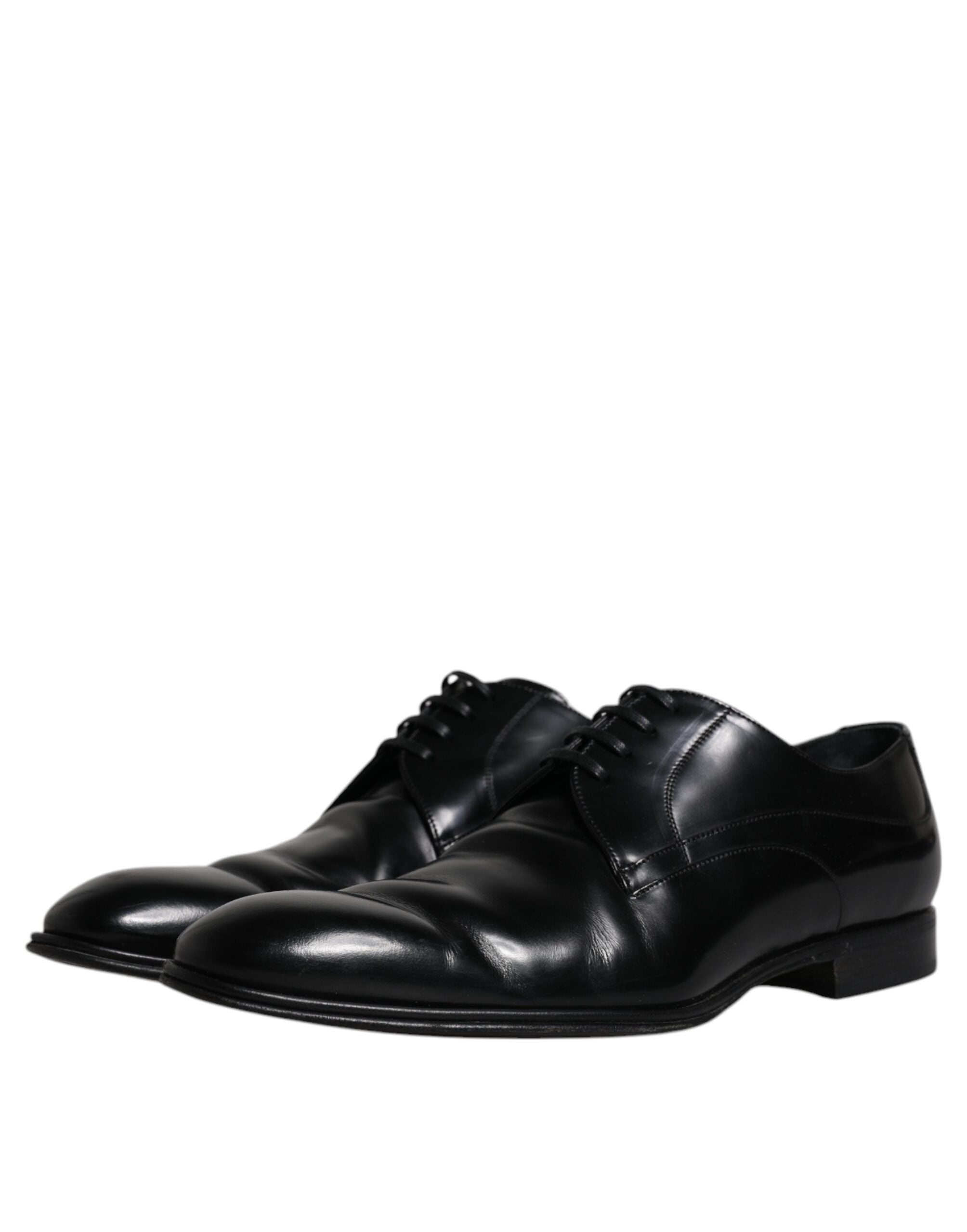 Dolce & Gabbana Black Leather Derby Formal Men Dress Shoes LUNESCAPE