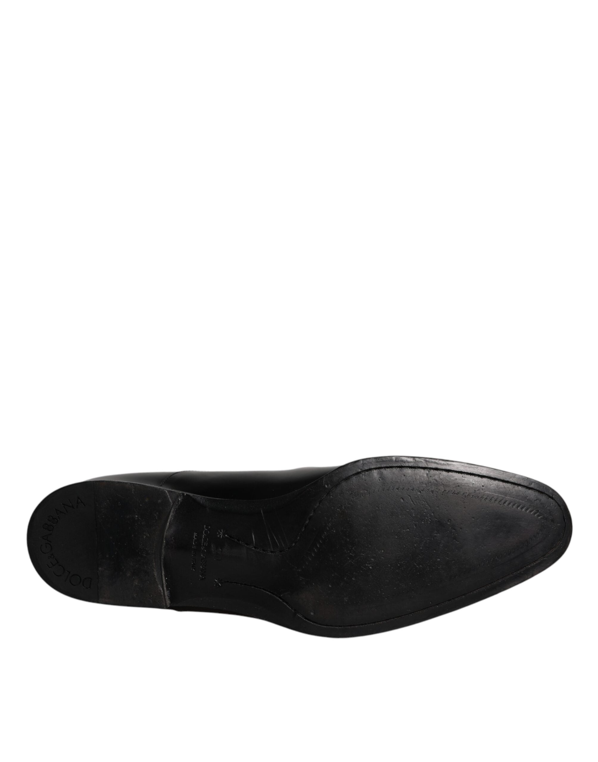 Dolce & Gabbana Black Leather Derby Formal Men Dress Shoes LUNESCAPE