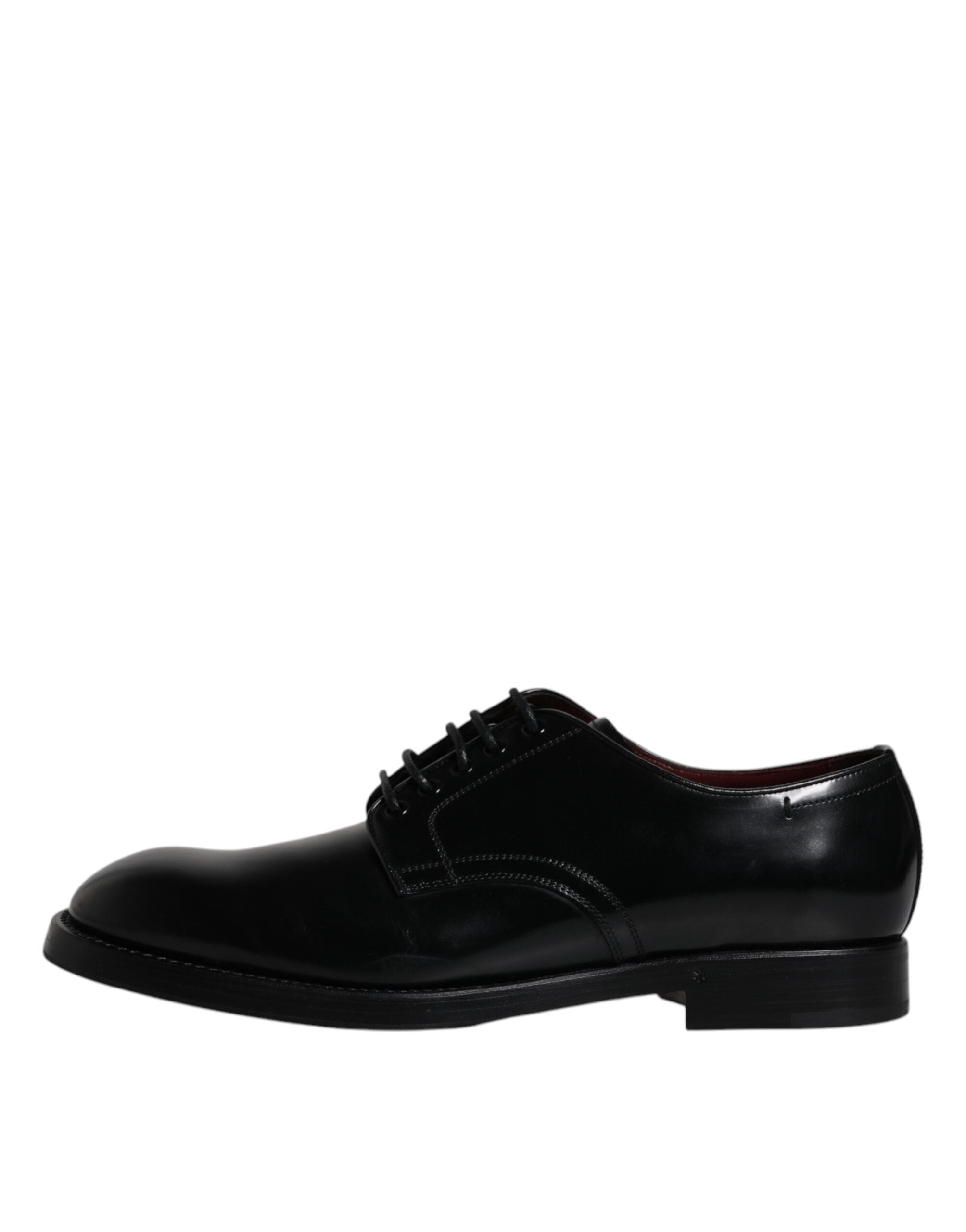 Dolce & Gabbana Black Leather Lace Up Men Derby Formal Shoes LUNESCAPE