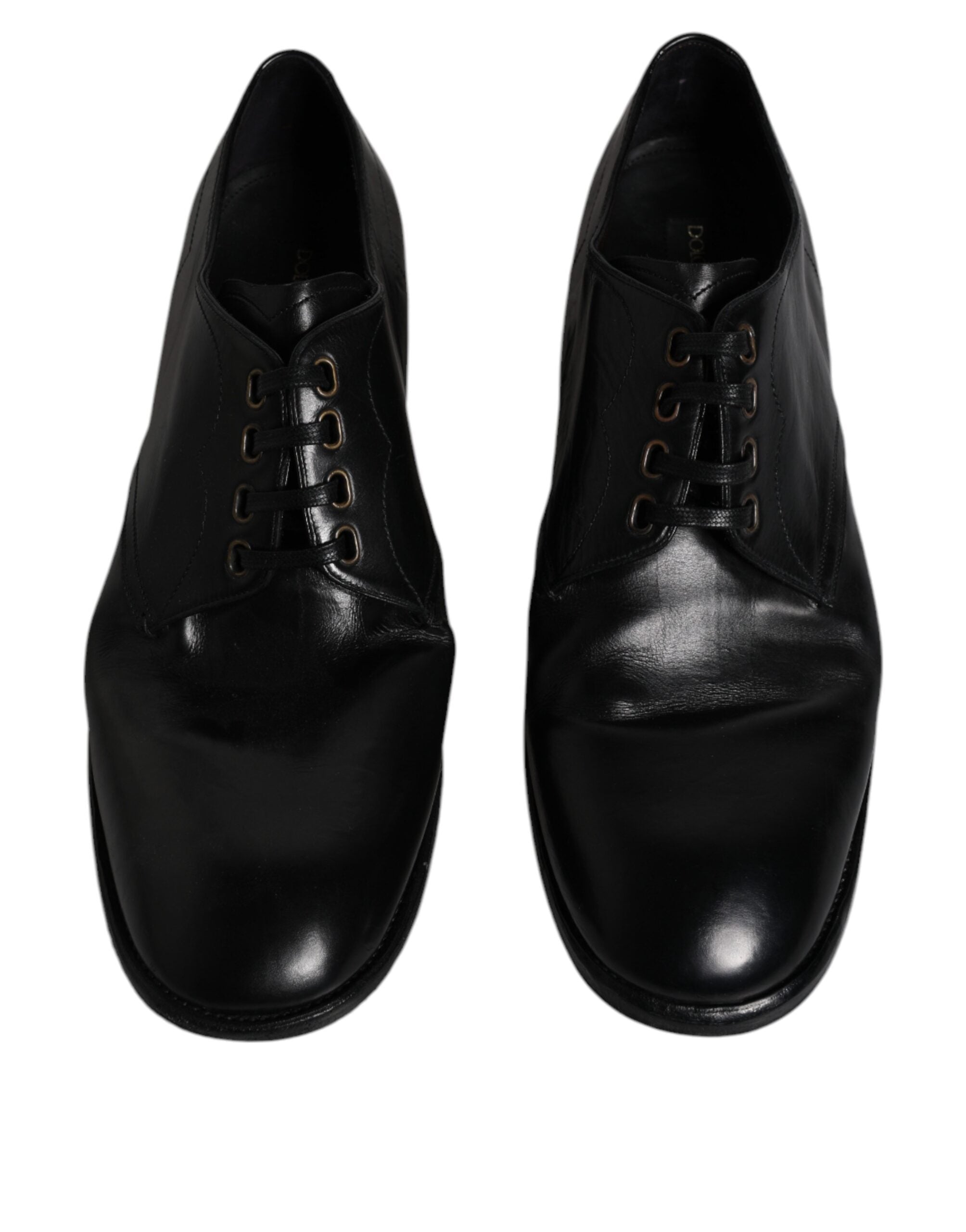Dolce & Gabbana Black Leather Derby Formal Men Dress Shoes LUNESCAPE