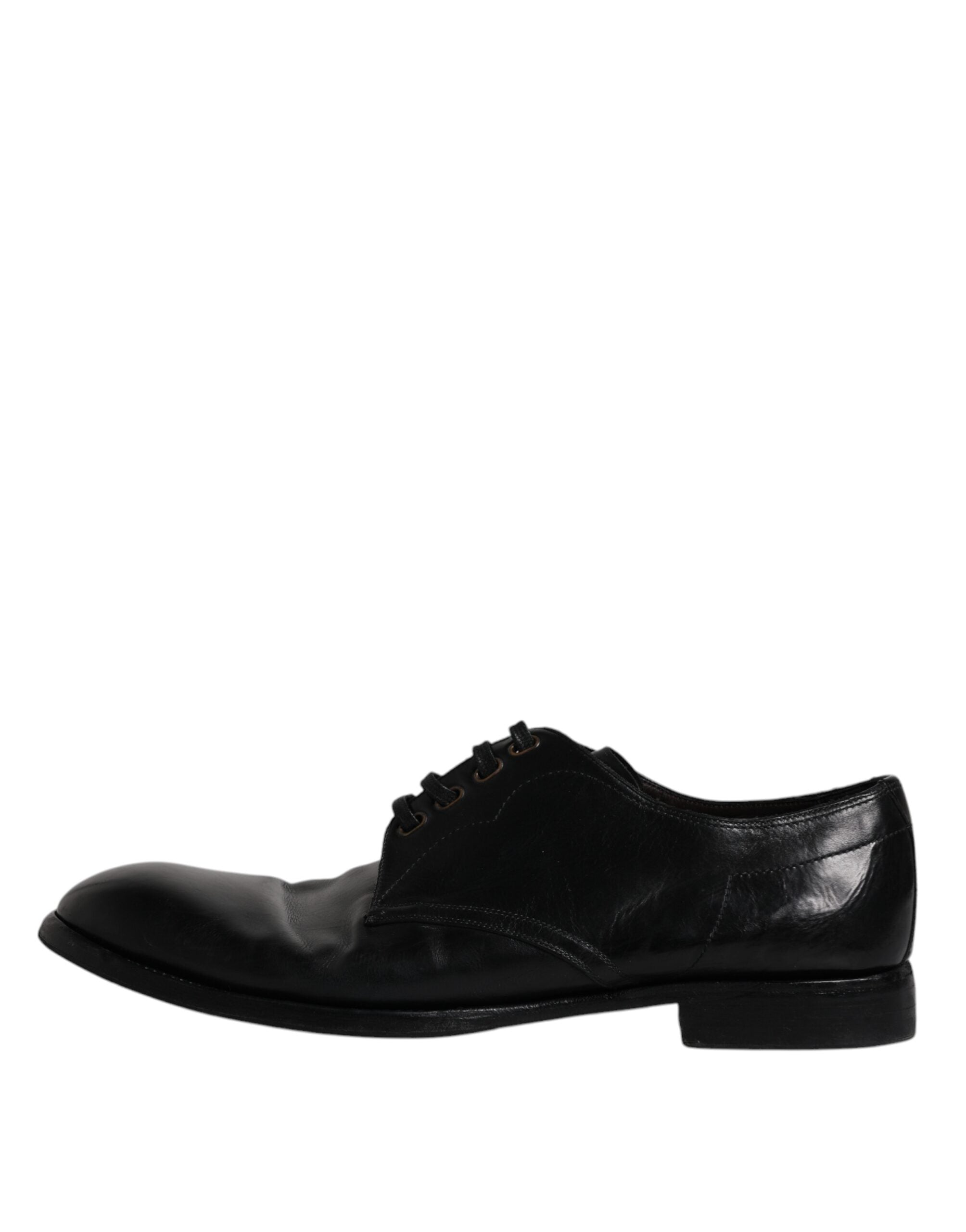 Dolce & Gabbana Black Leather Derby Formal Men Dress Shoes LUNESCAPE