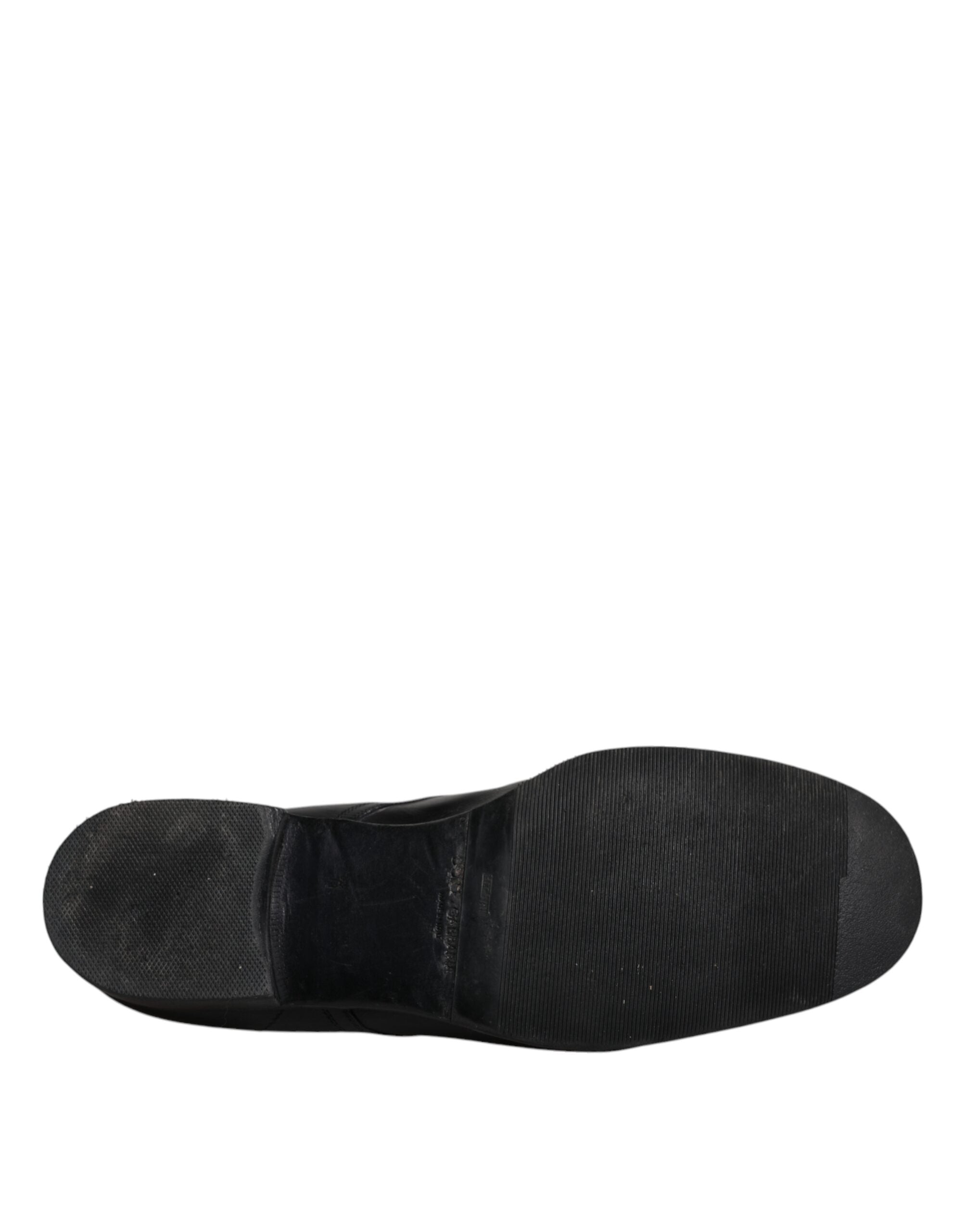 Dolce & Gabbana Black Leather Derby Formal Men Dress Shoes LUNESCAPE