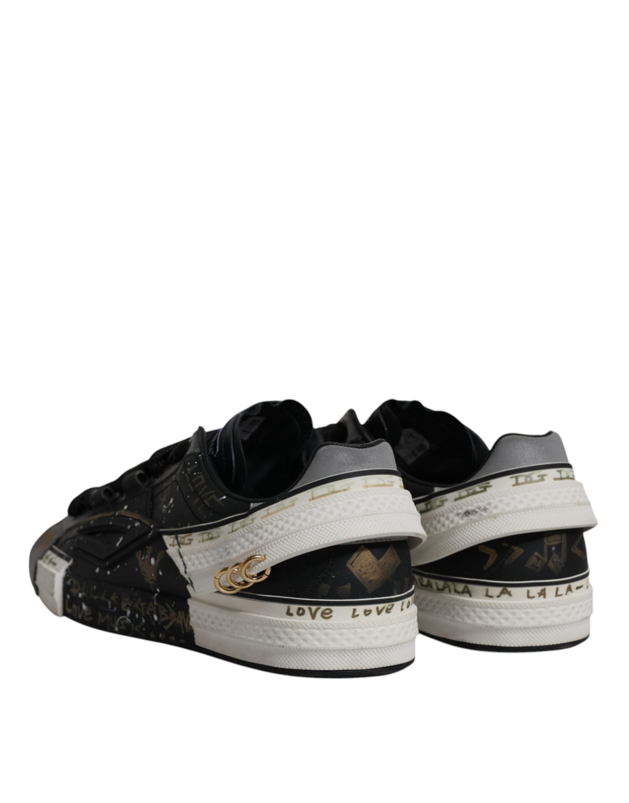Dolce & Gabbana Black White Portofino Low Top Sneakers Shoes LUNESCAPE